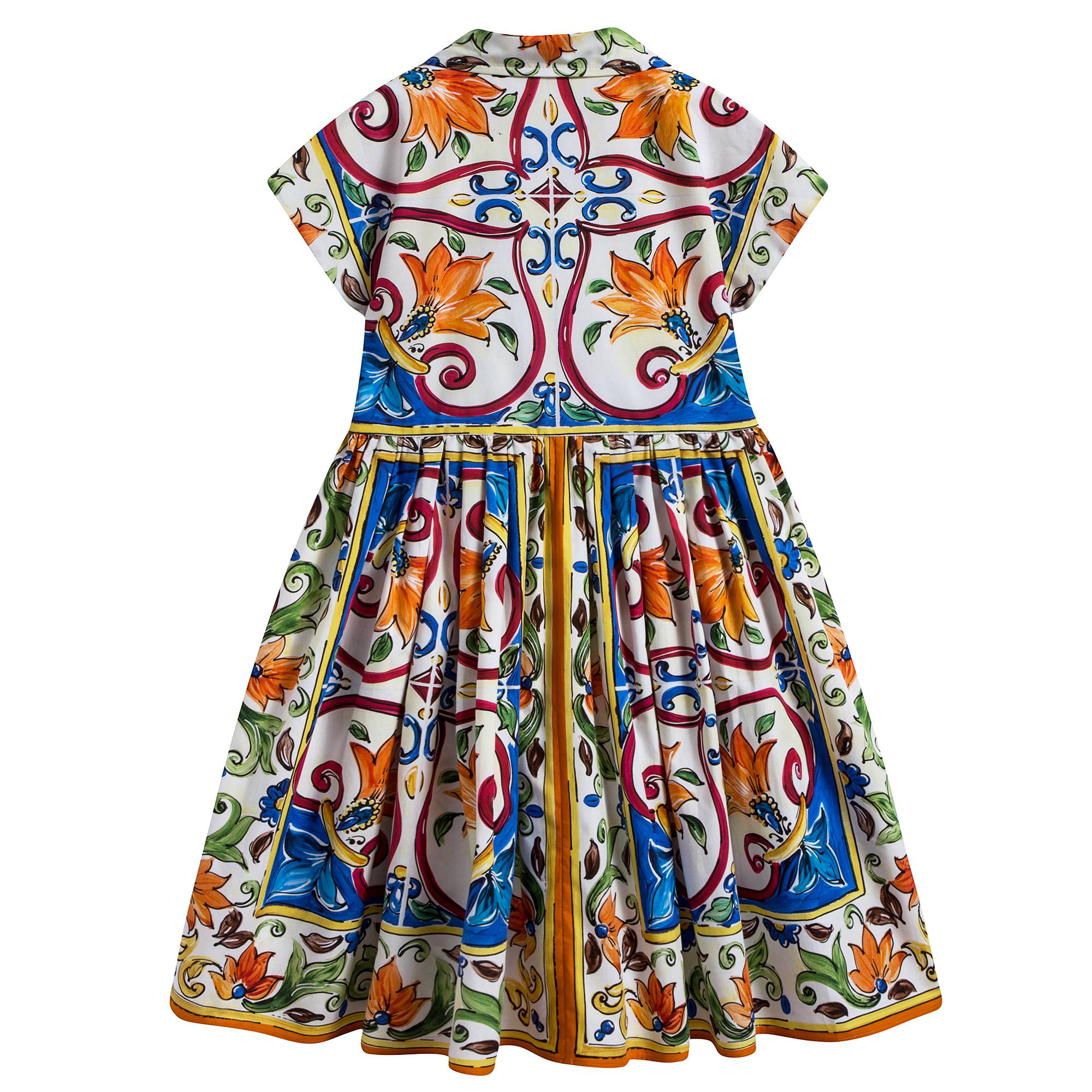 Girls Blue & Green "Maiolica" Dress
