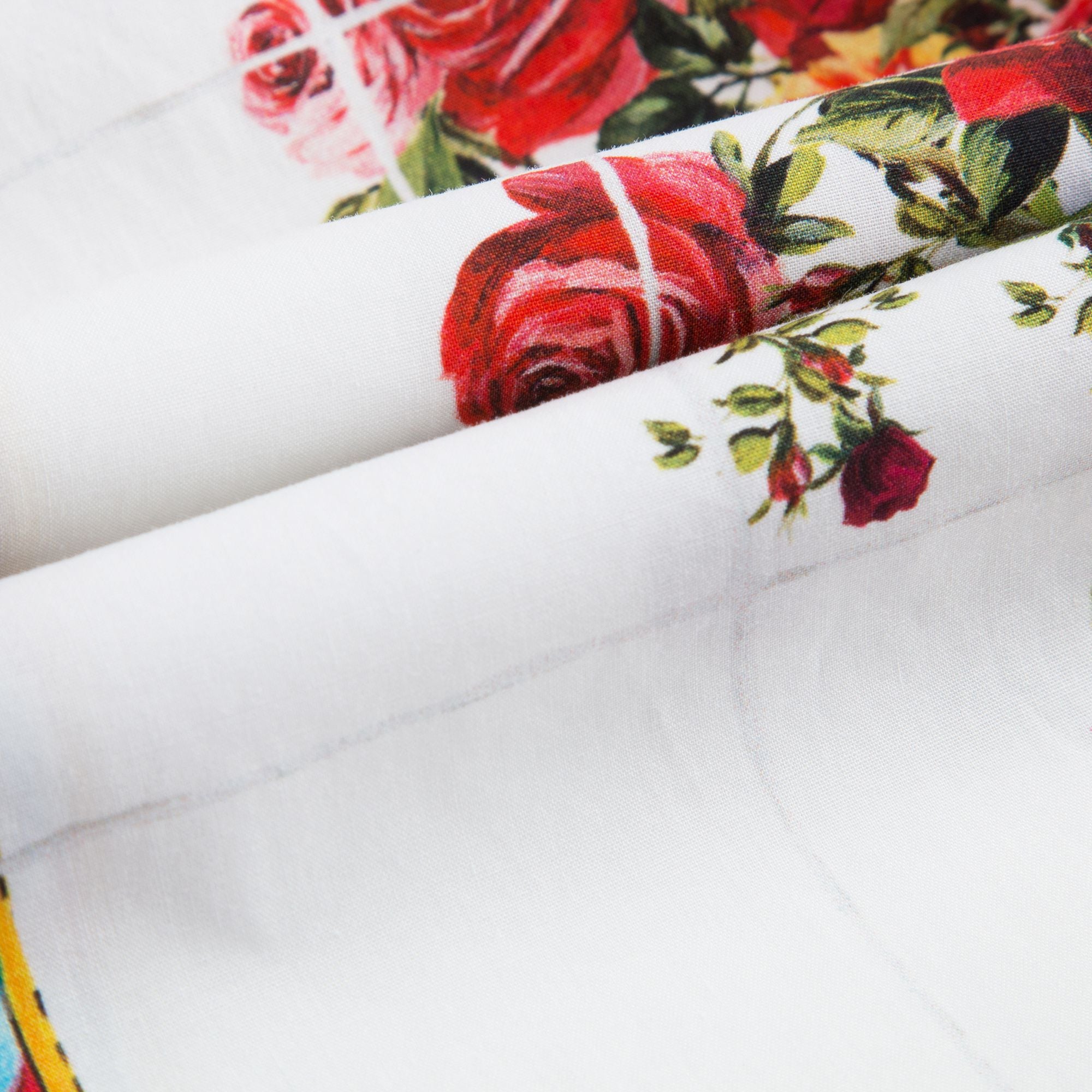 Girls White Rose Printed Top
