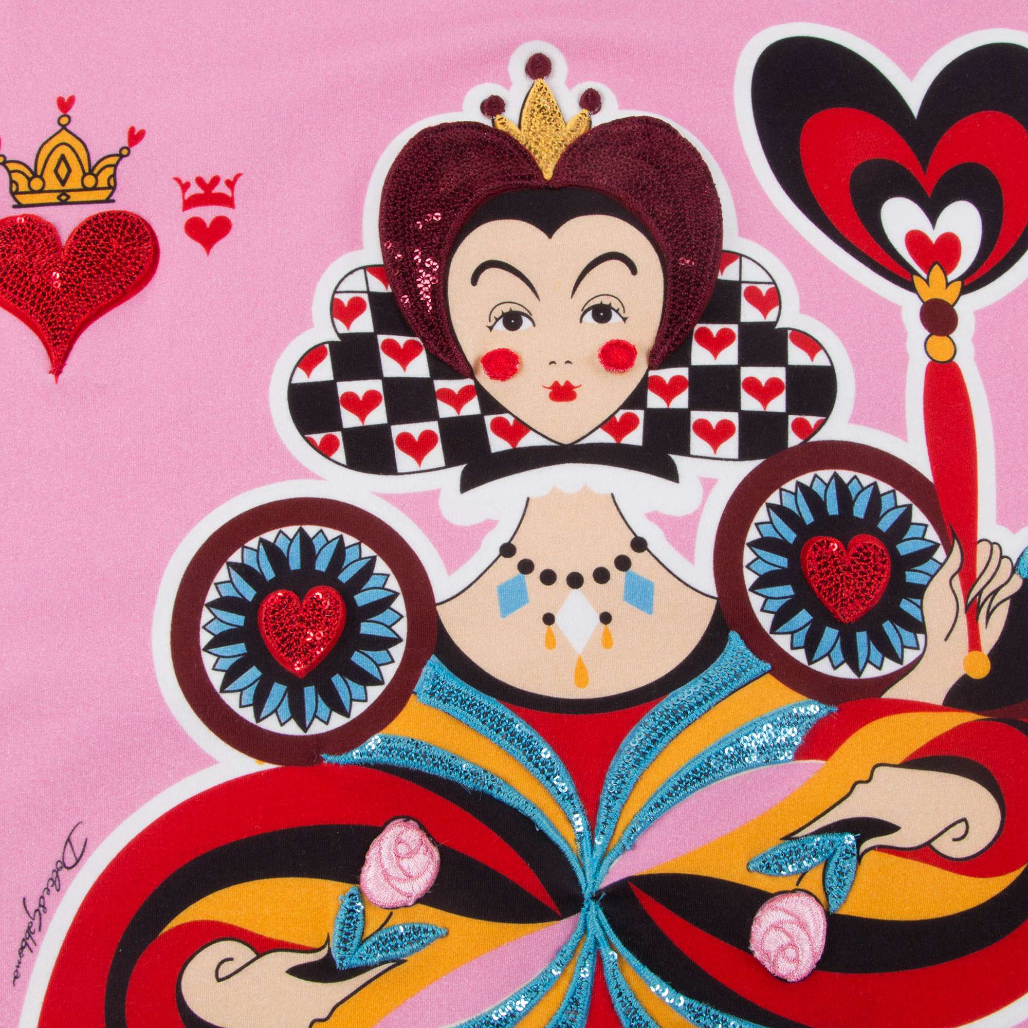 Girls Pink Queen Of Hearts Dress