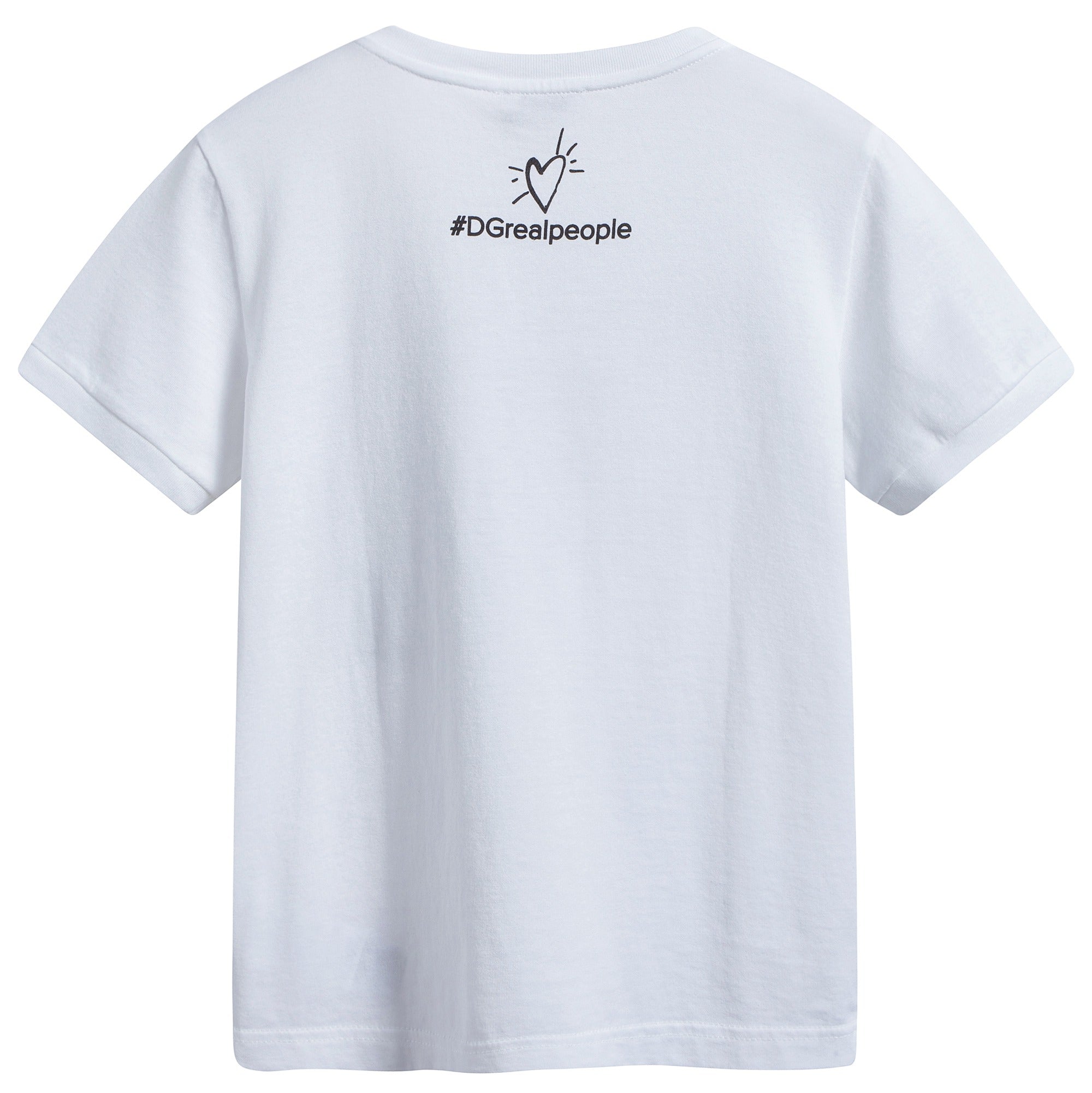 Girls White Cotton T-shirt