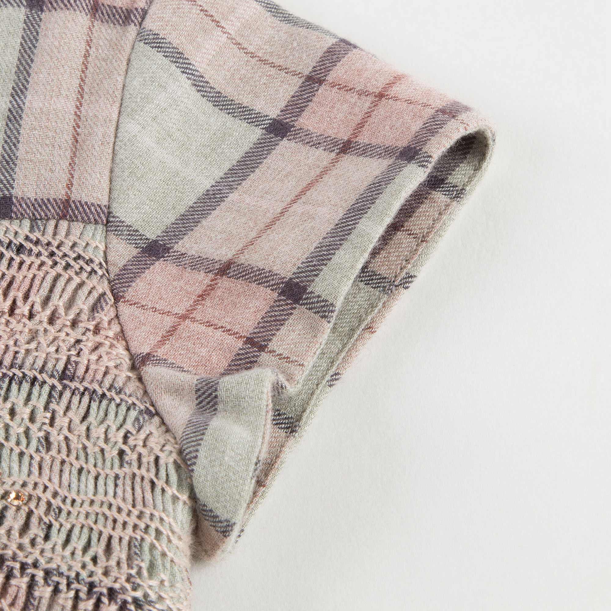 Girls Pink Checked Dress