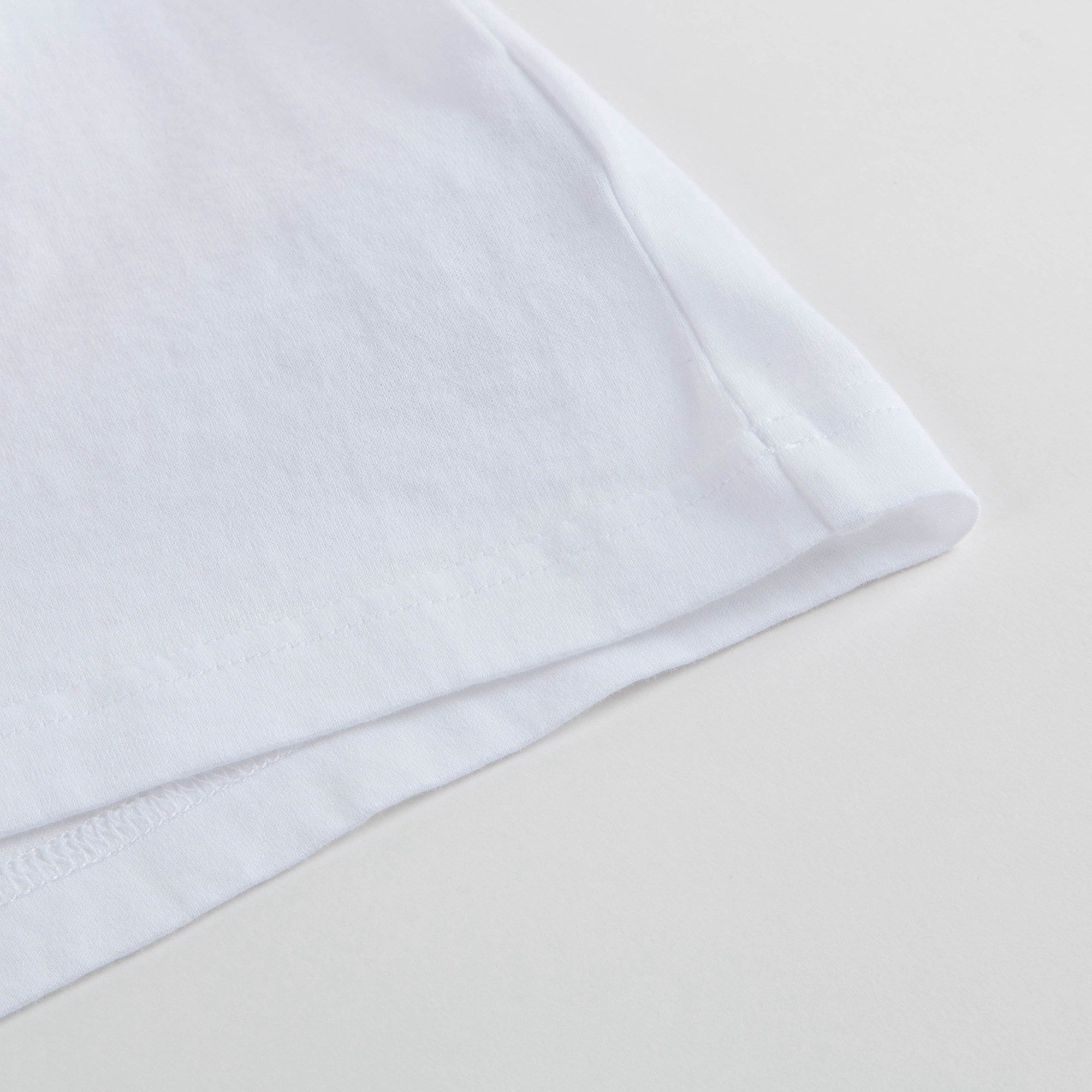 Girls White Printed Cotton T-shirt