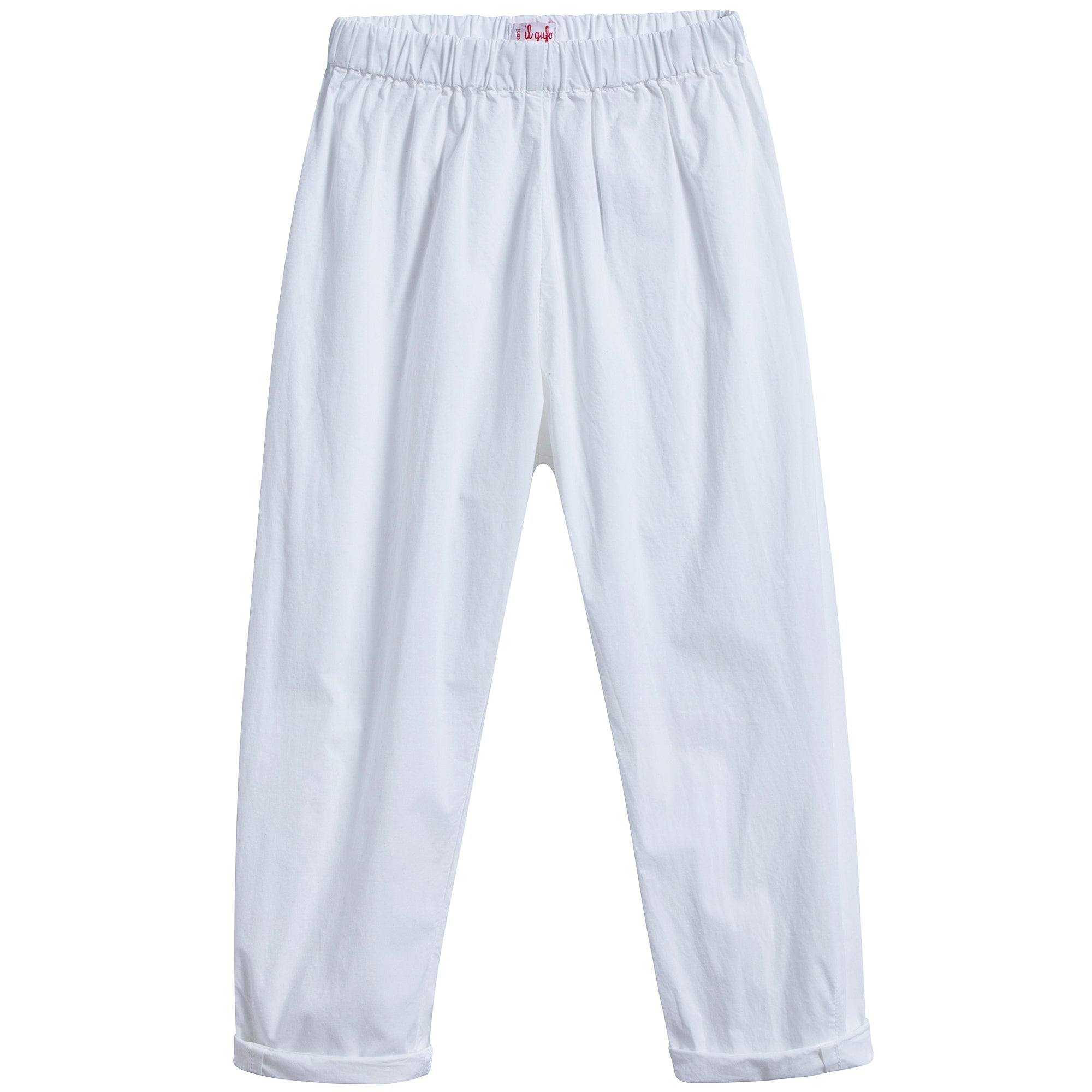 Girls White Cotton Trousers