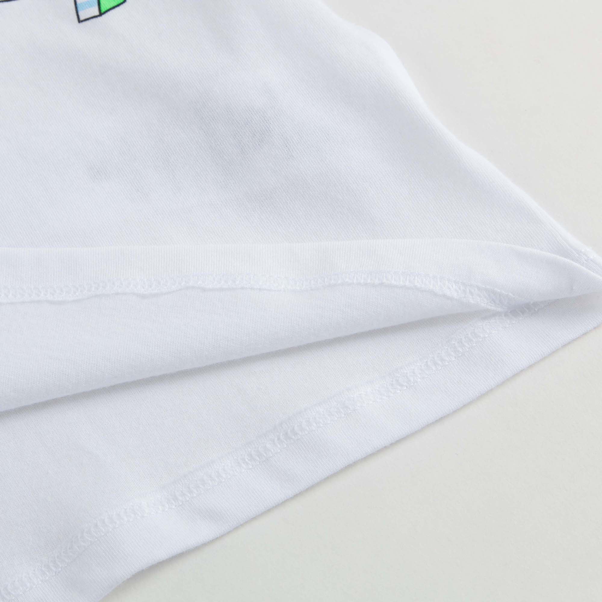 Girls White Logo Cotton T-shirt
