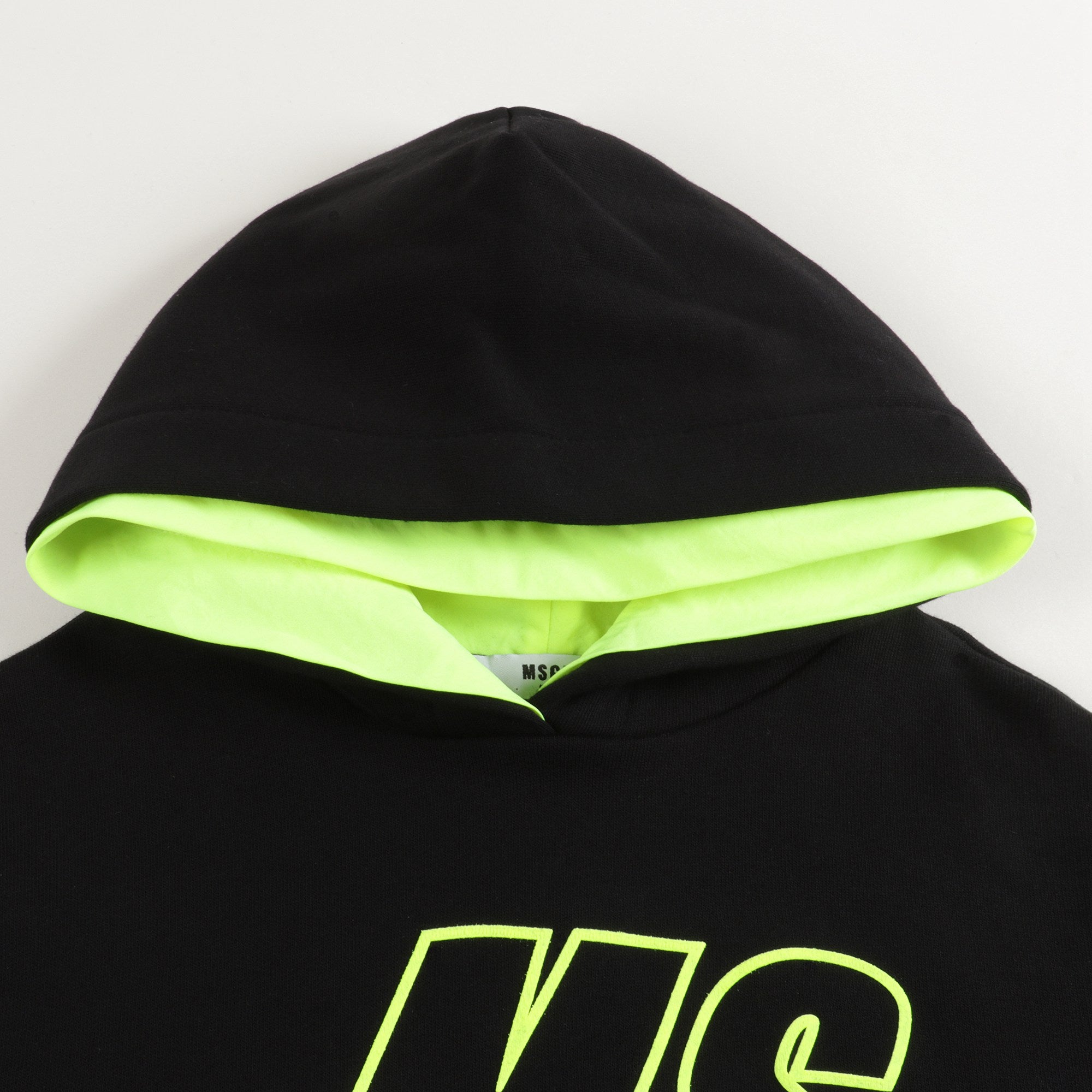Girls Black Logo Cotton Hoodie