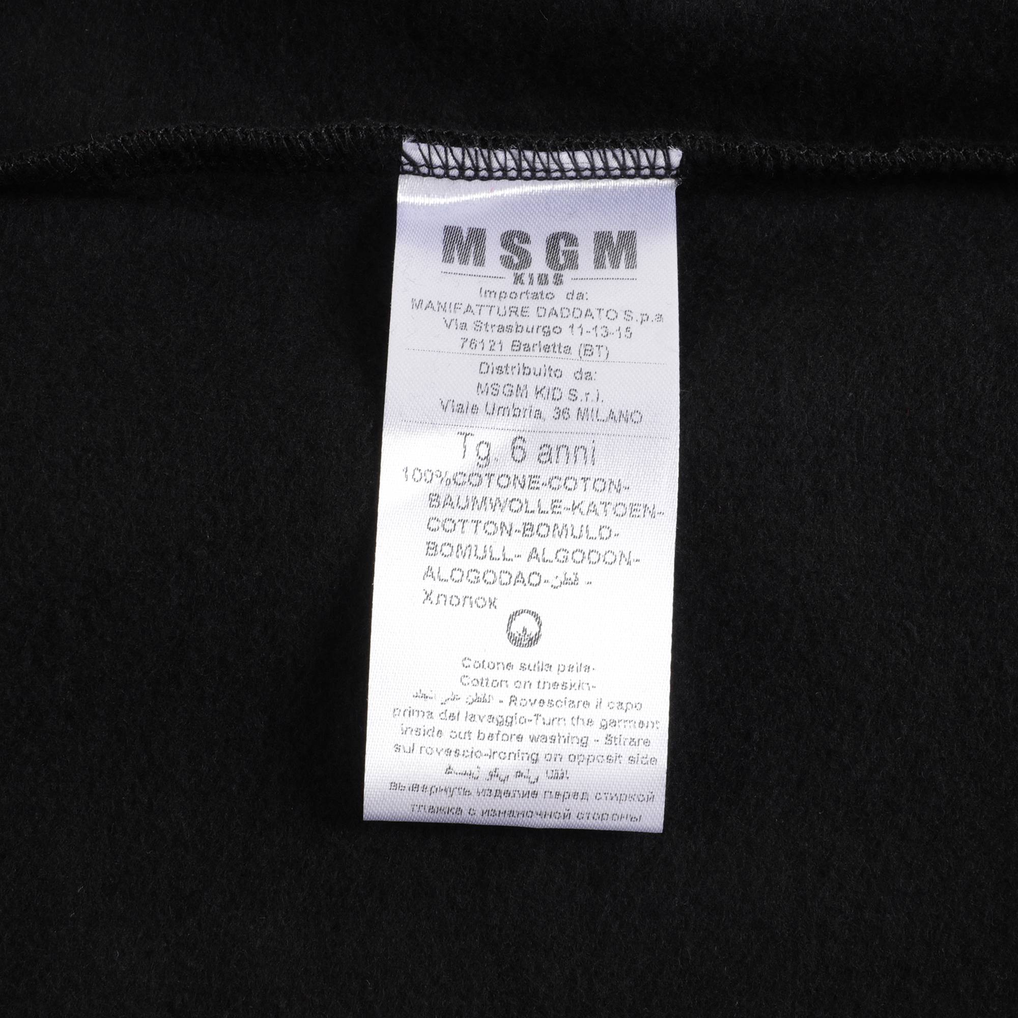 Girls Black Logo Cotton Hoodie