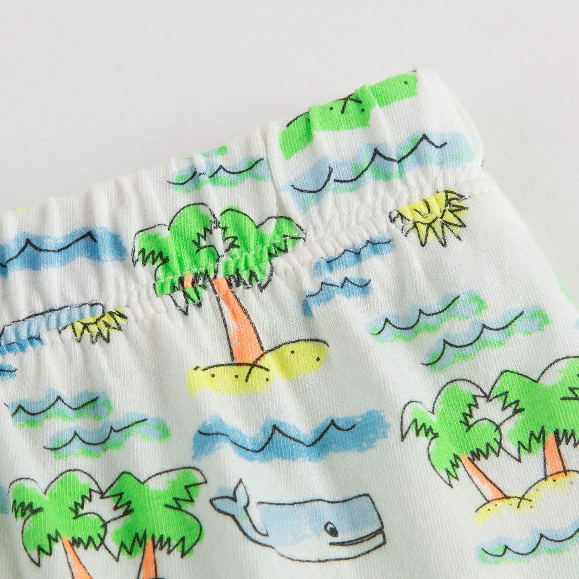 Baby Ivory & Green Cotton Set