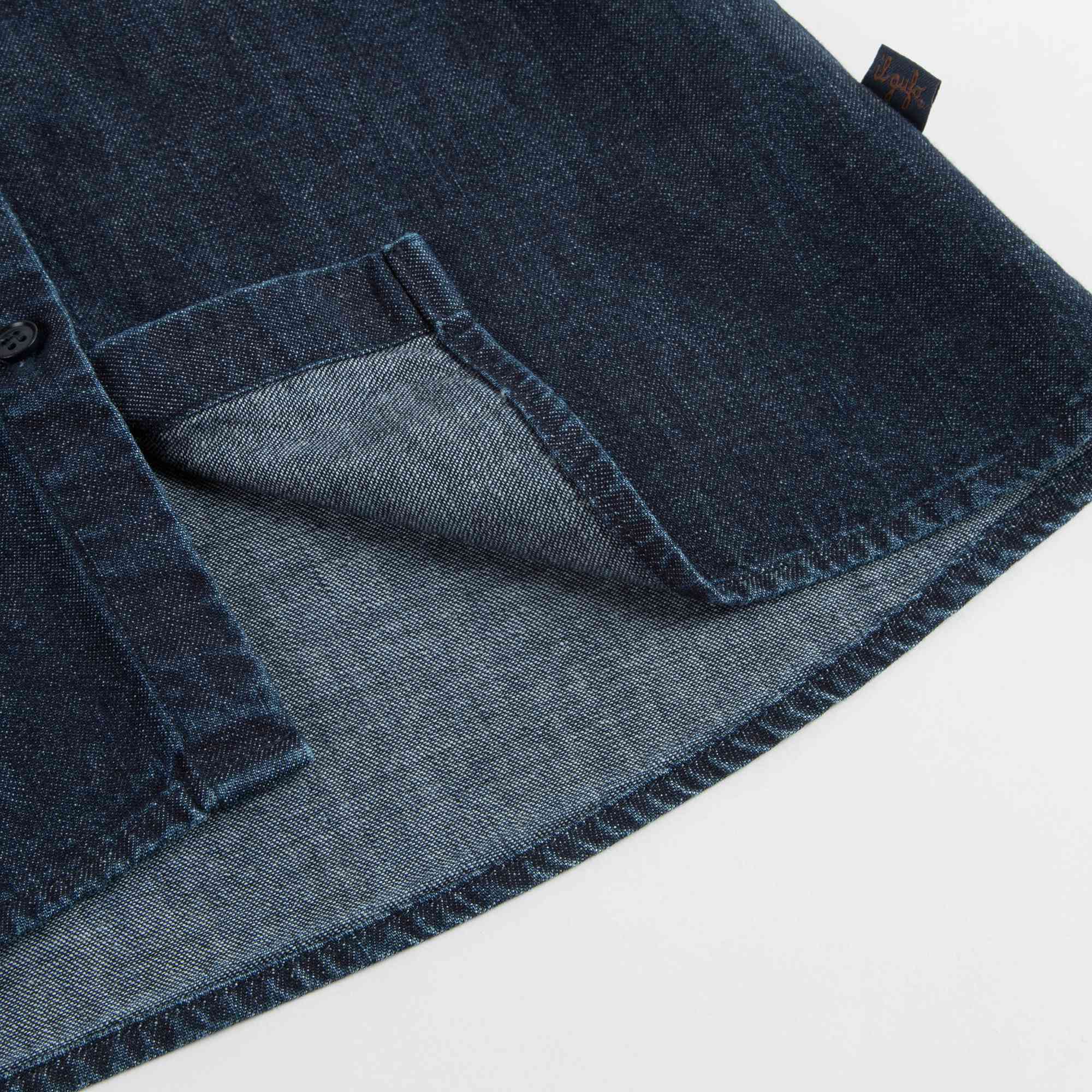 Girls Dark Blue Cotton Shirt