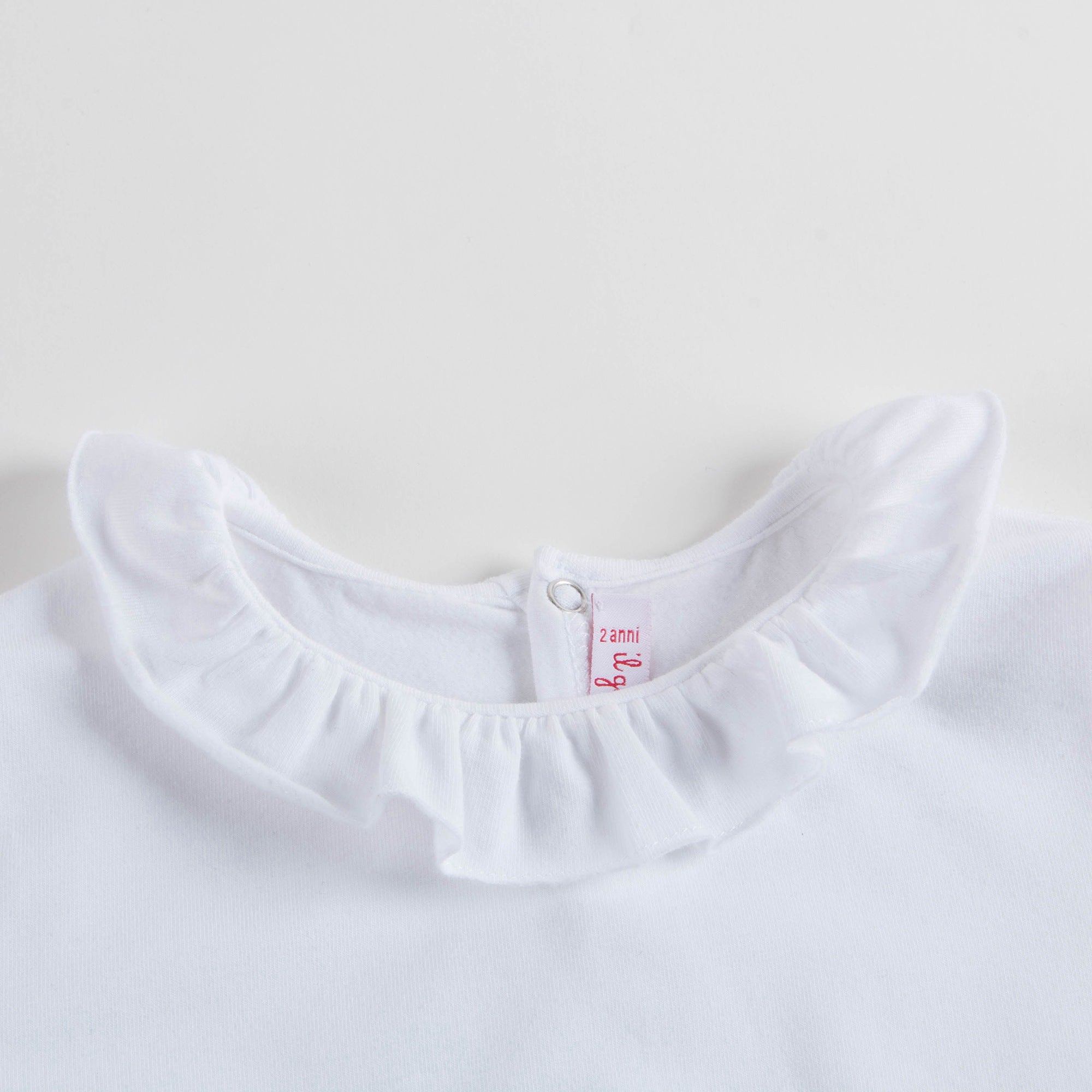 Girls White Cotton T-shirt