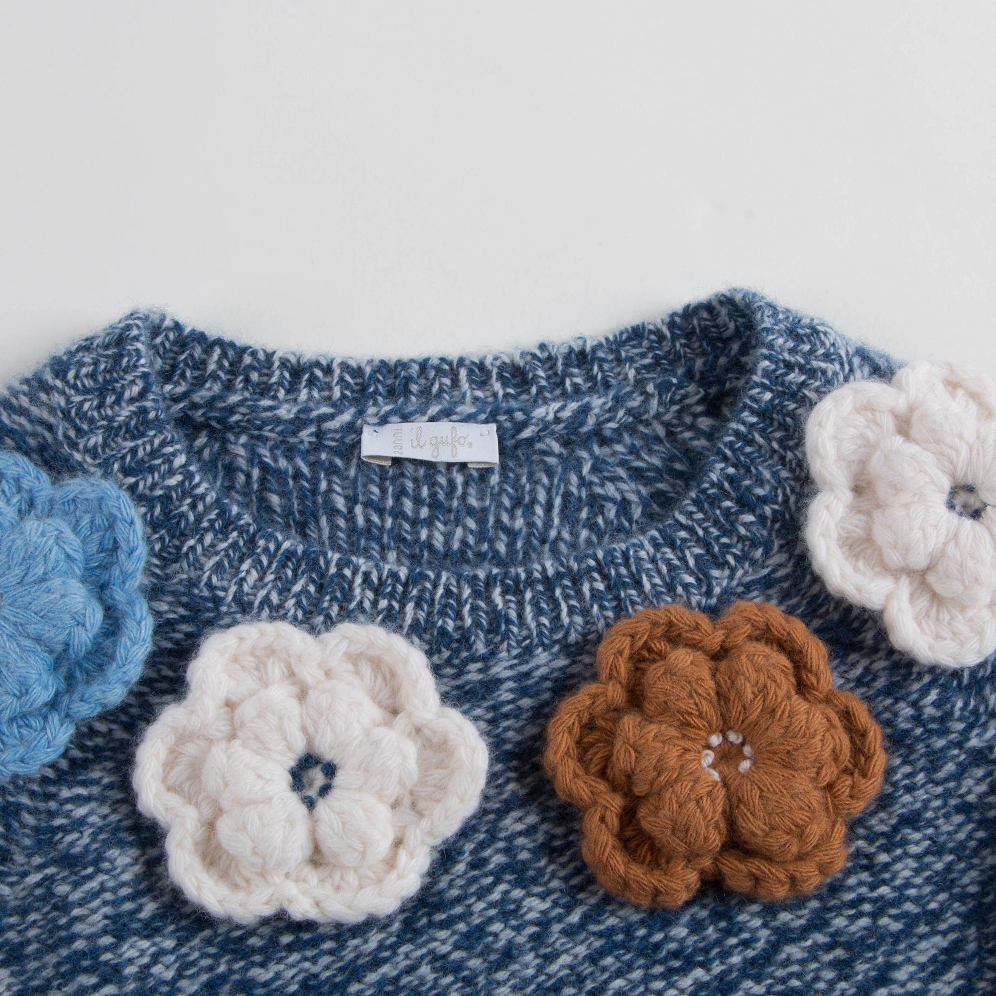 Girls Ink Blue Wool Sweater