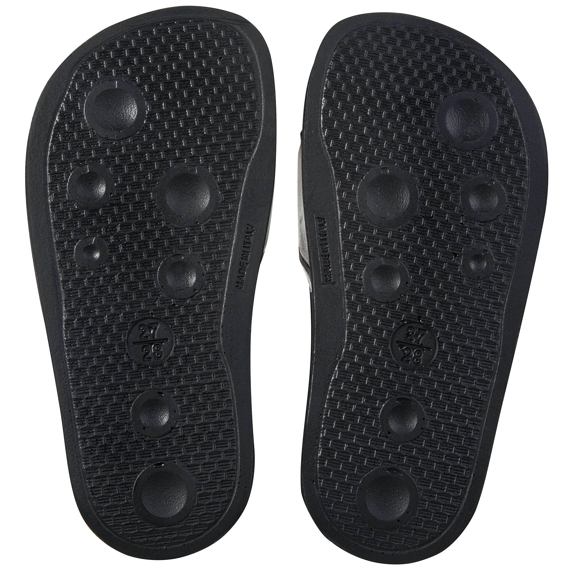 Girls & Boys Black  Silver  Logo Slippers