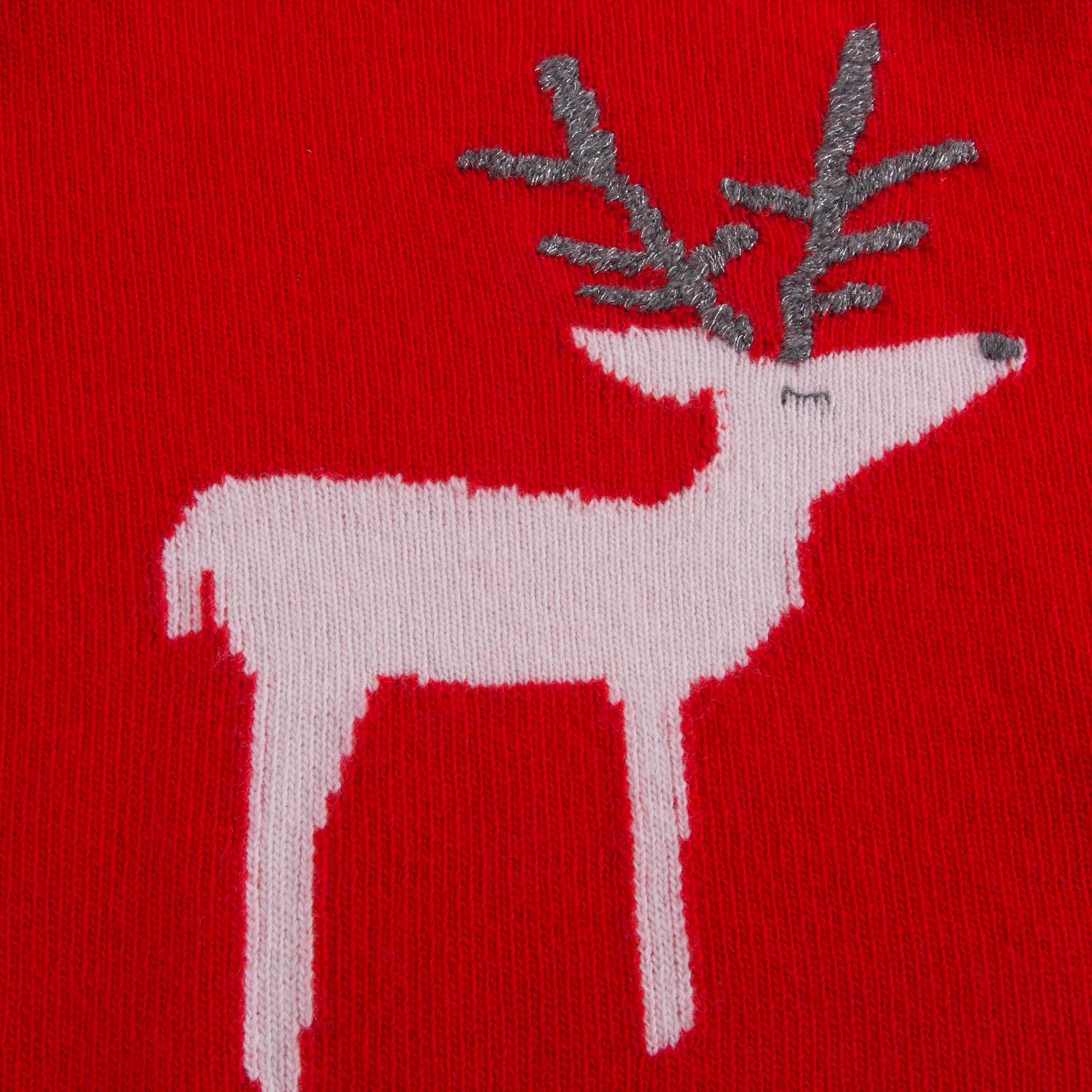 Girls Poppy Red & Milk Wool Sweater