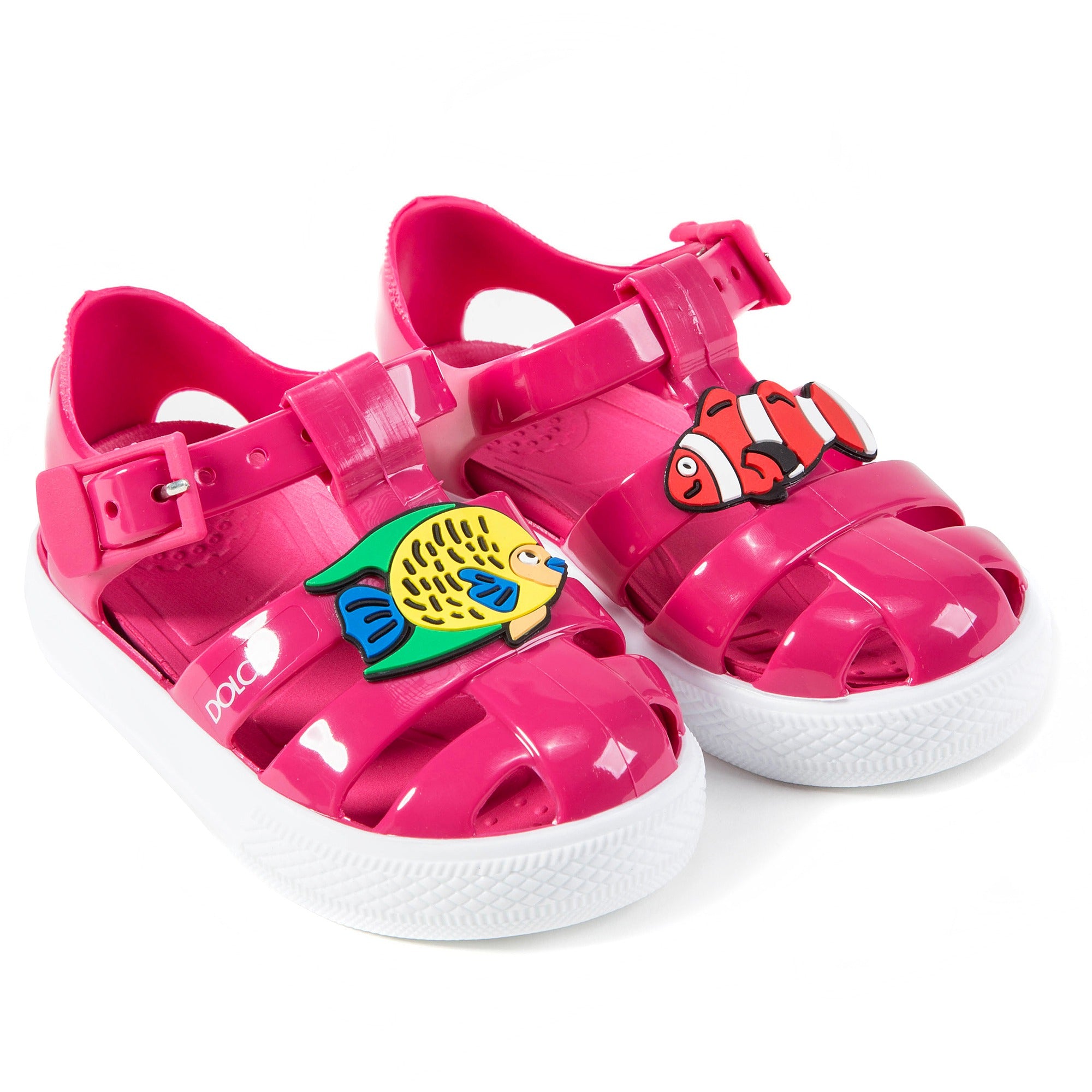 Girls Rose Pink Whit Fish Sandals