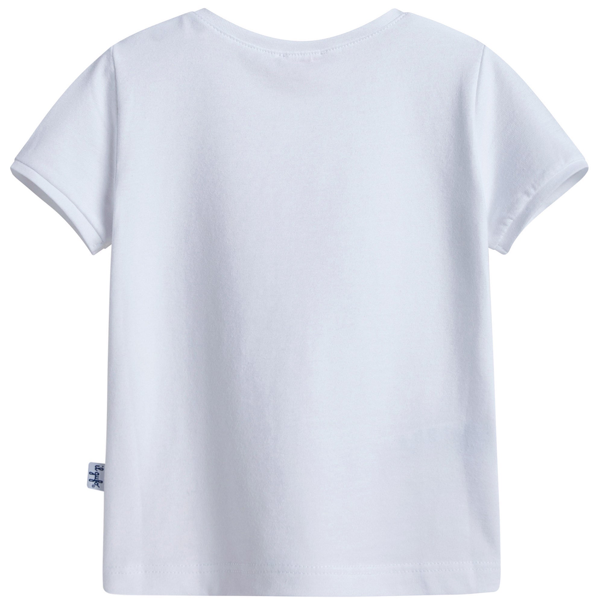 Girls White T-shirt With Dark Pink Flower