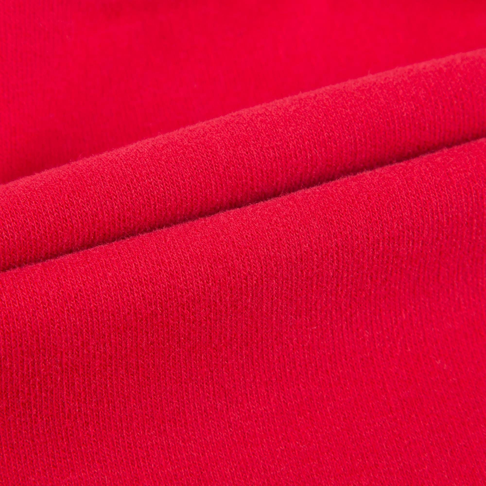 Baby Red Cotton Sweatshirt With Pom-Pom Trim