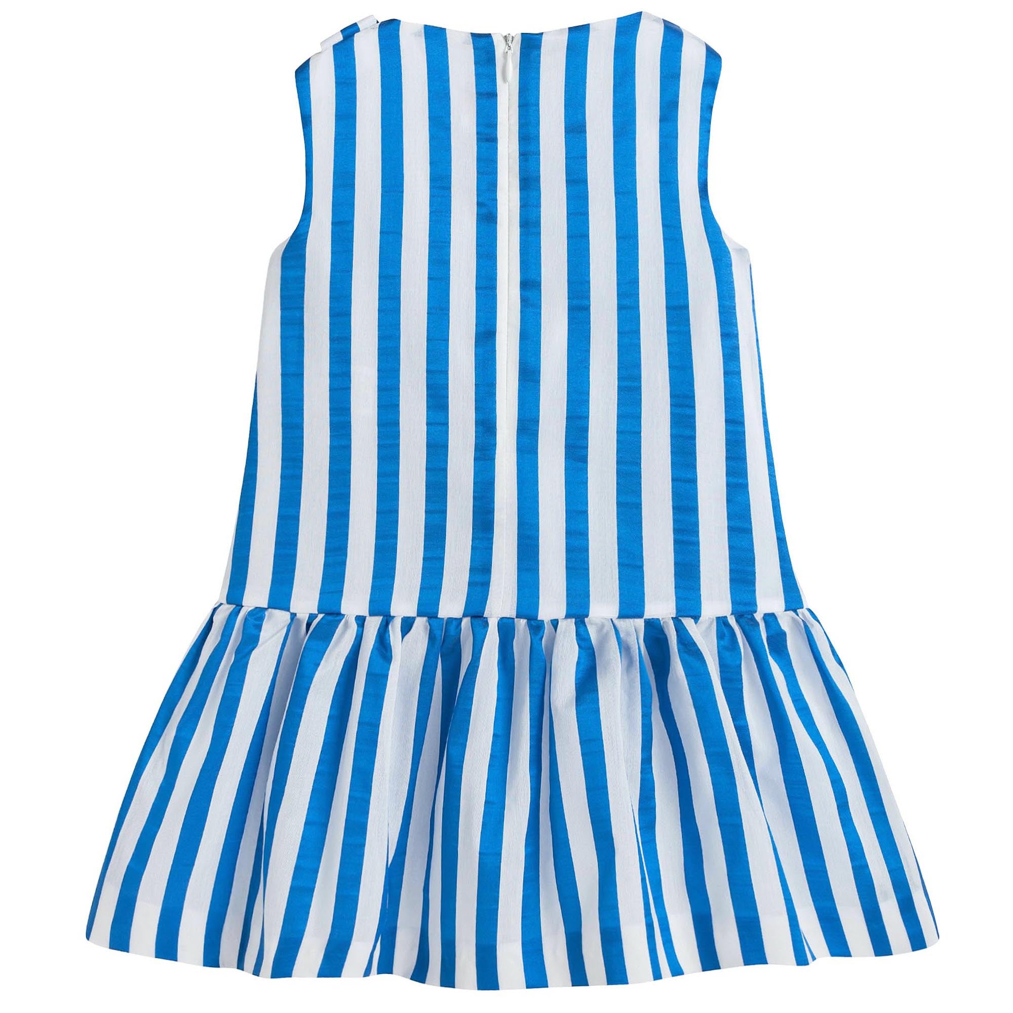 Girls Blue Silk Blend Voile Dress