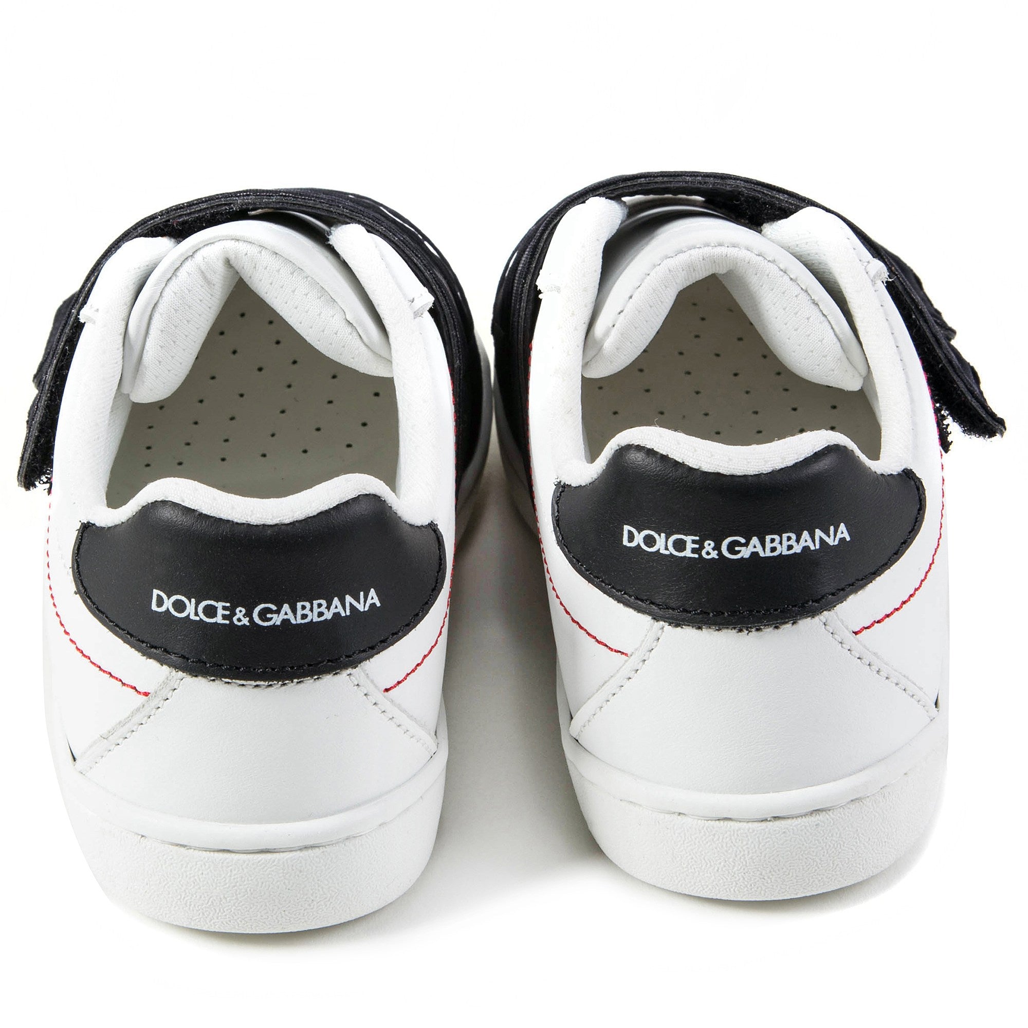 Girls & Boys White Black Logo Shoes