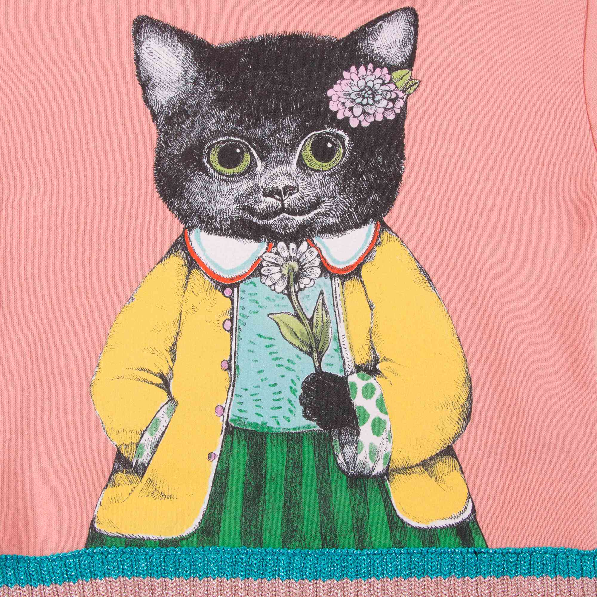 Baby Girls Rosa Antico Cat Sweatshirt