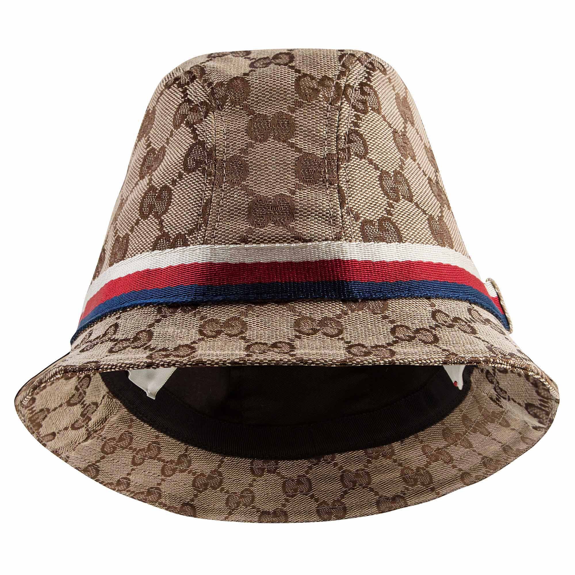Girls Light Brown Striped Trims Sun Hat