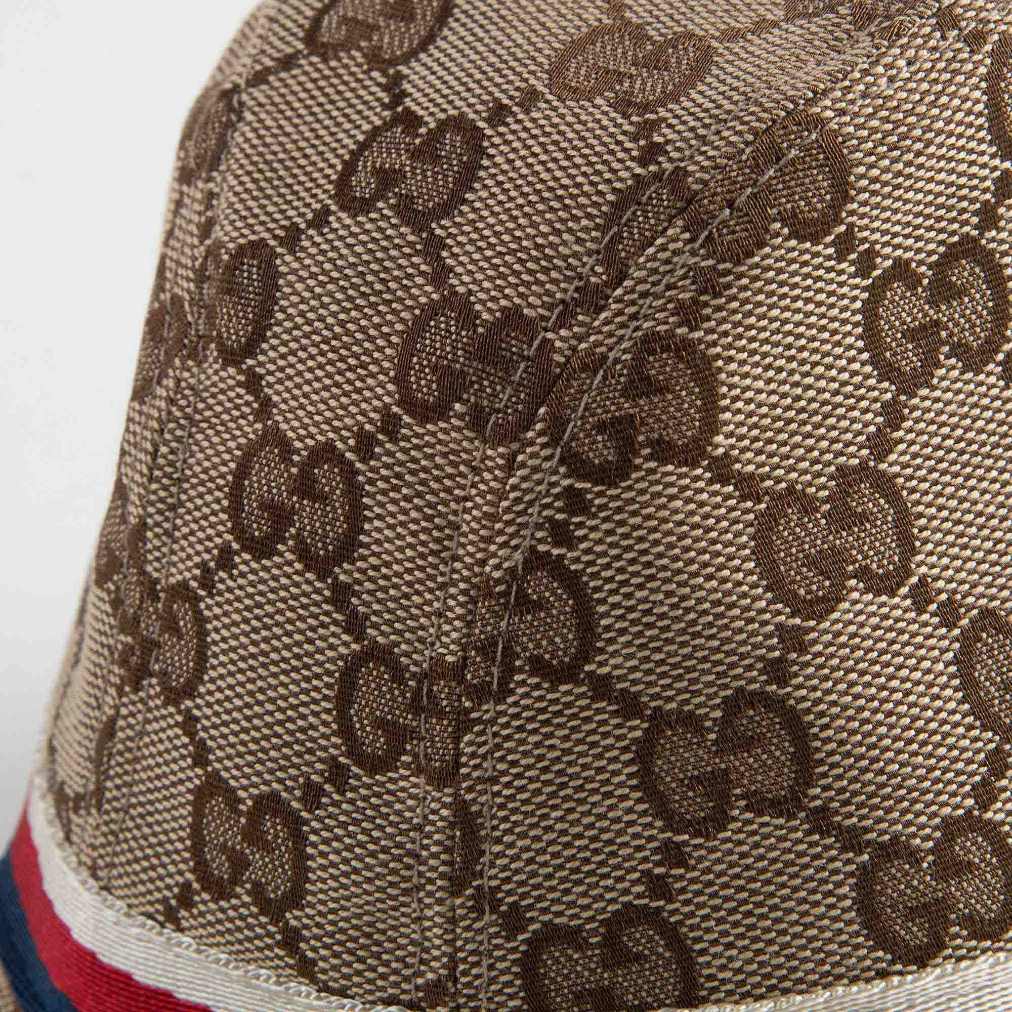 Girls Light Brown Striped Trims Sun Hat