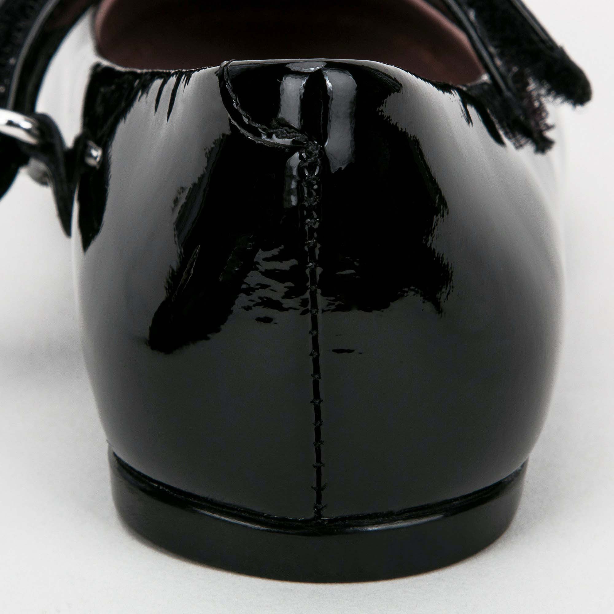 Girls Black Patent Leather Horsebit Shoes