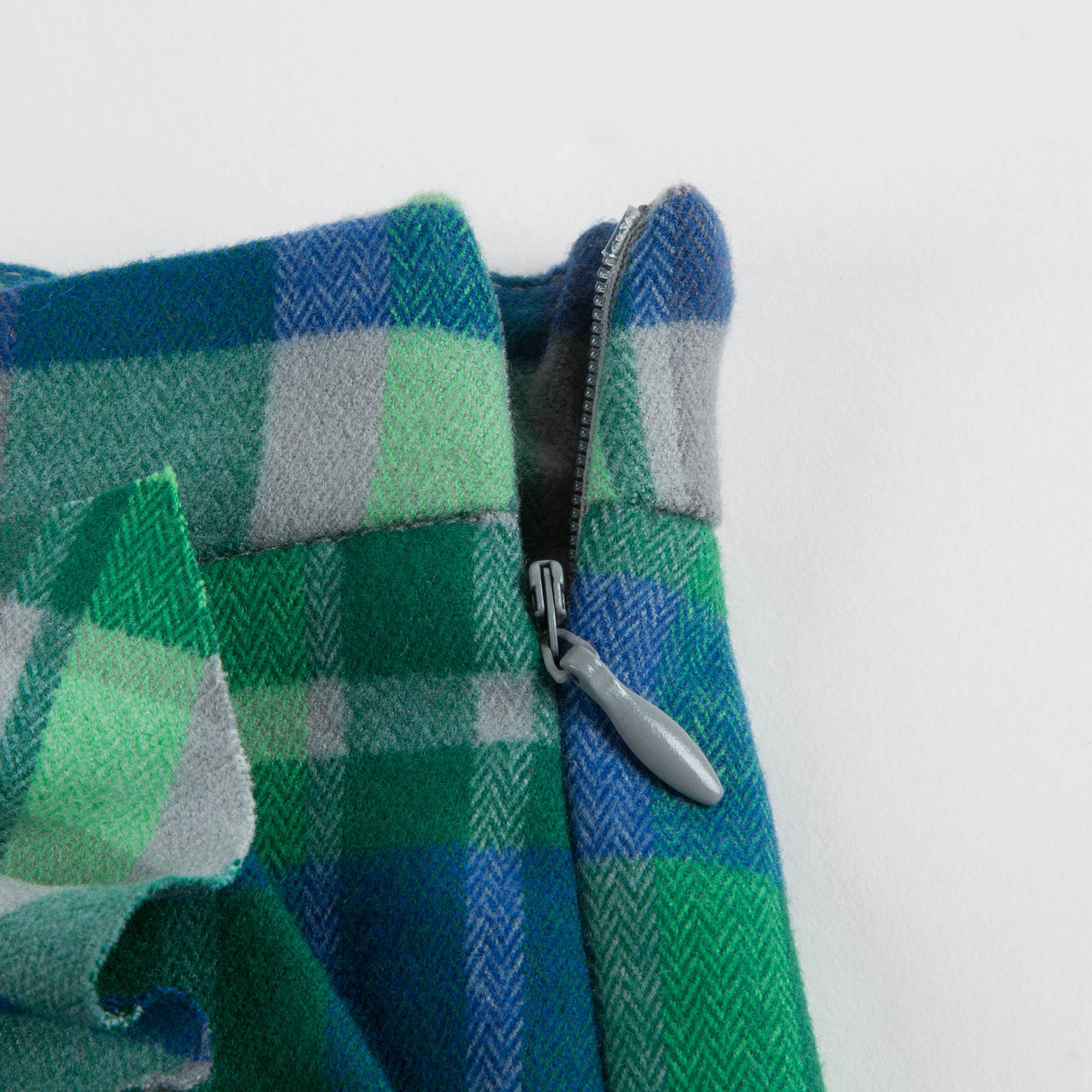 Girls Apple Green Check Cotton Shorts