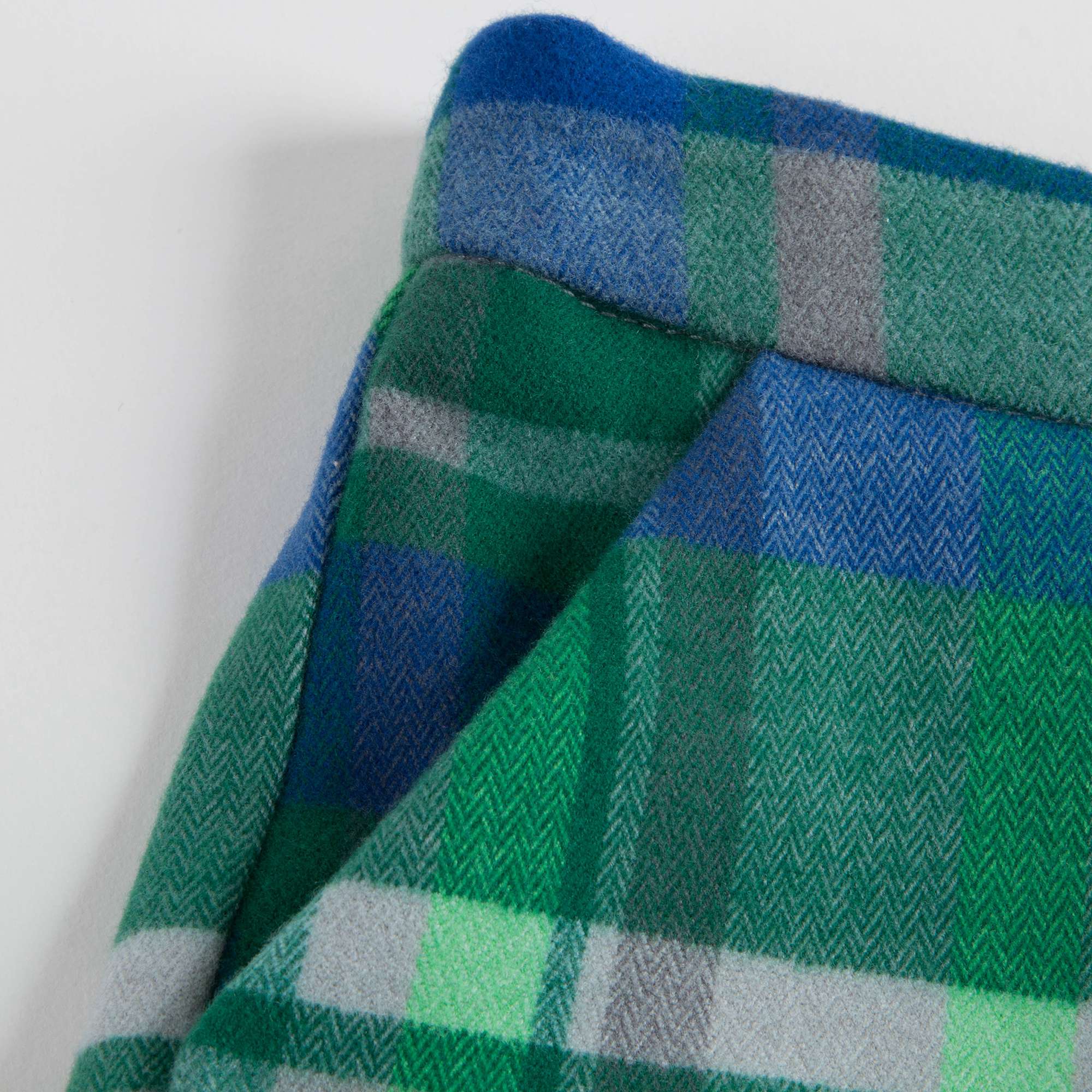 Girls Apple Green Check Cotton Shorts