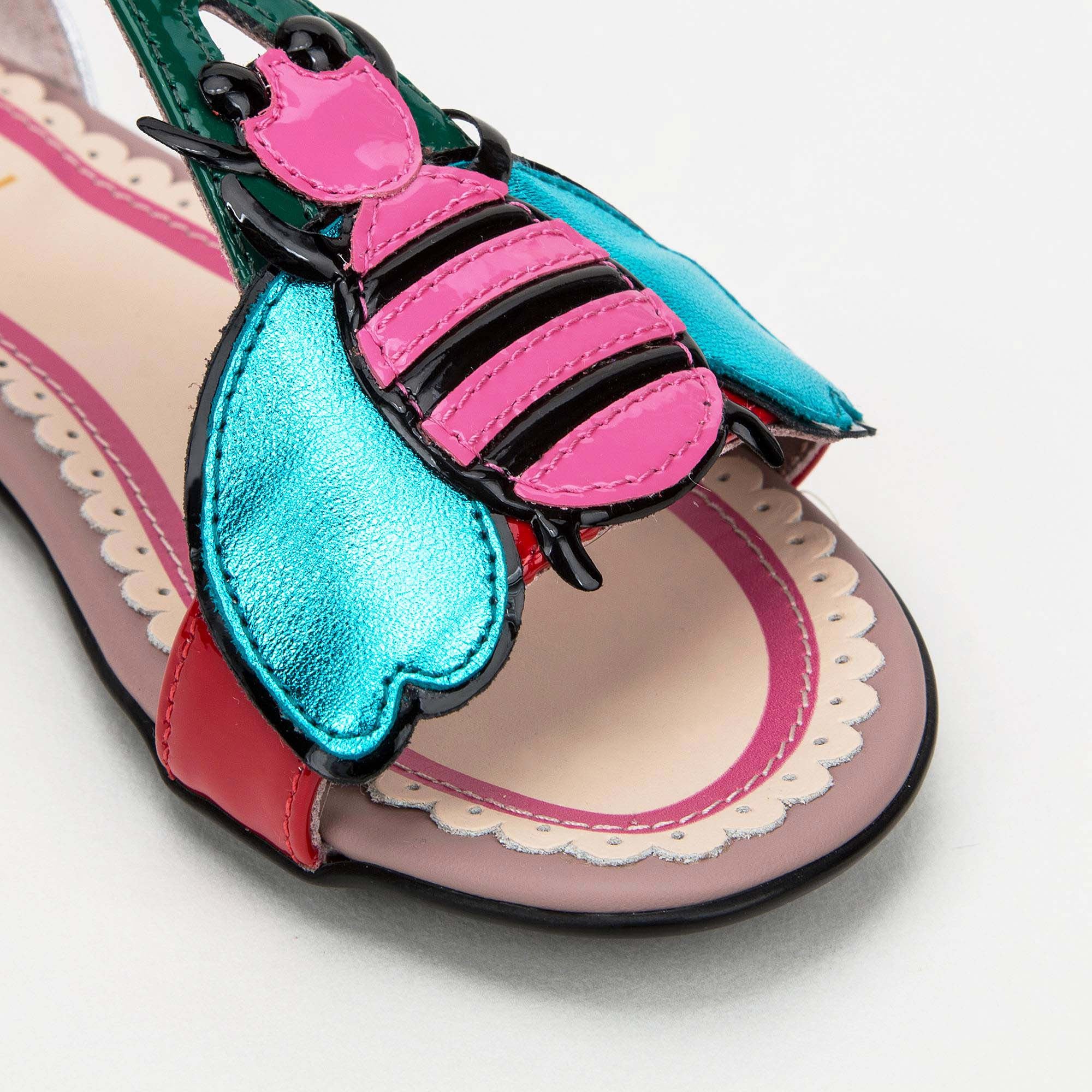 Girls Pink Patent Leather Sandals