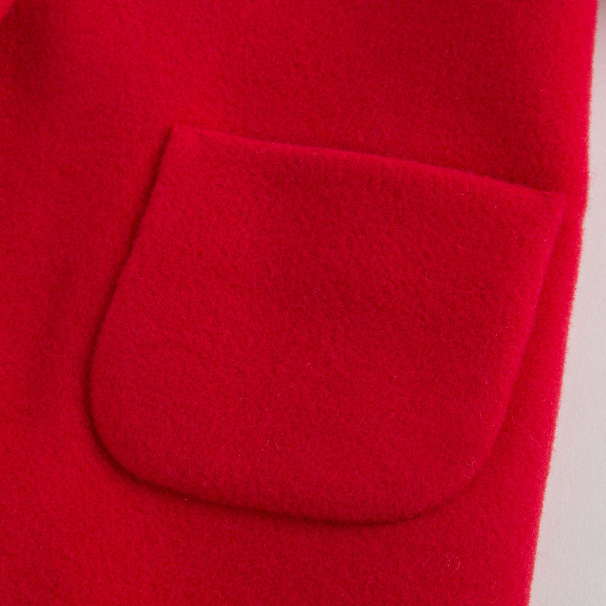 Girls Red Carnation Wool Coat