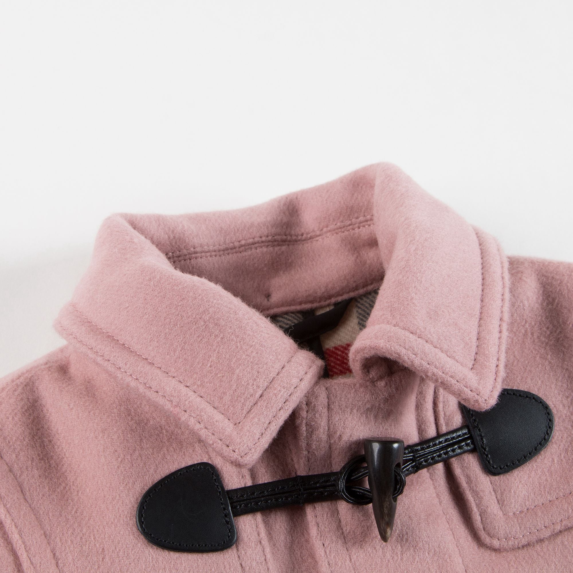 Girls Pale Pink Wool Duffle Coat