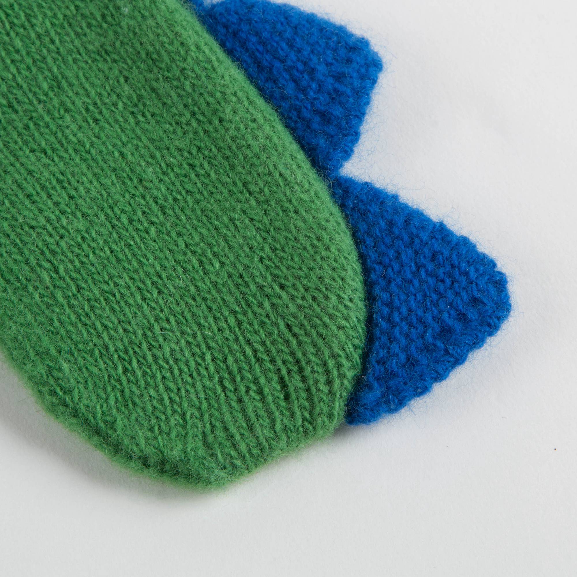 Girls Green Apple Wool Gloves
