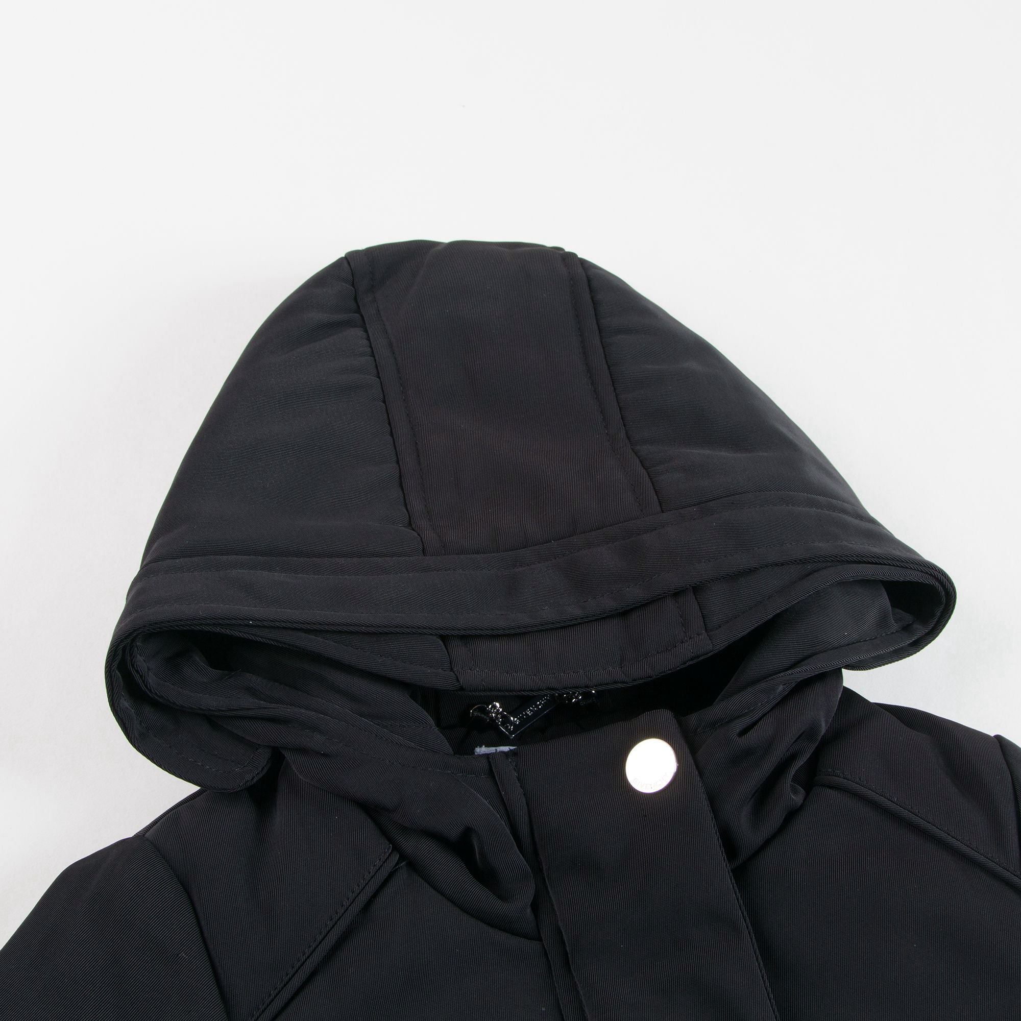Girls Black Logo Coat