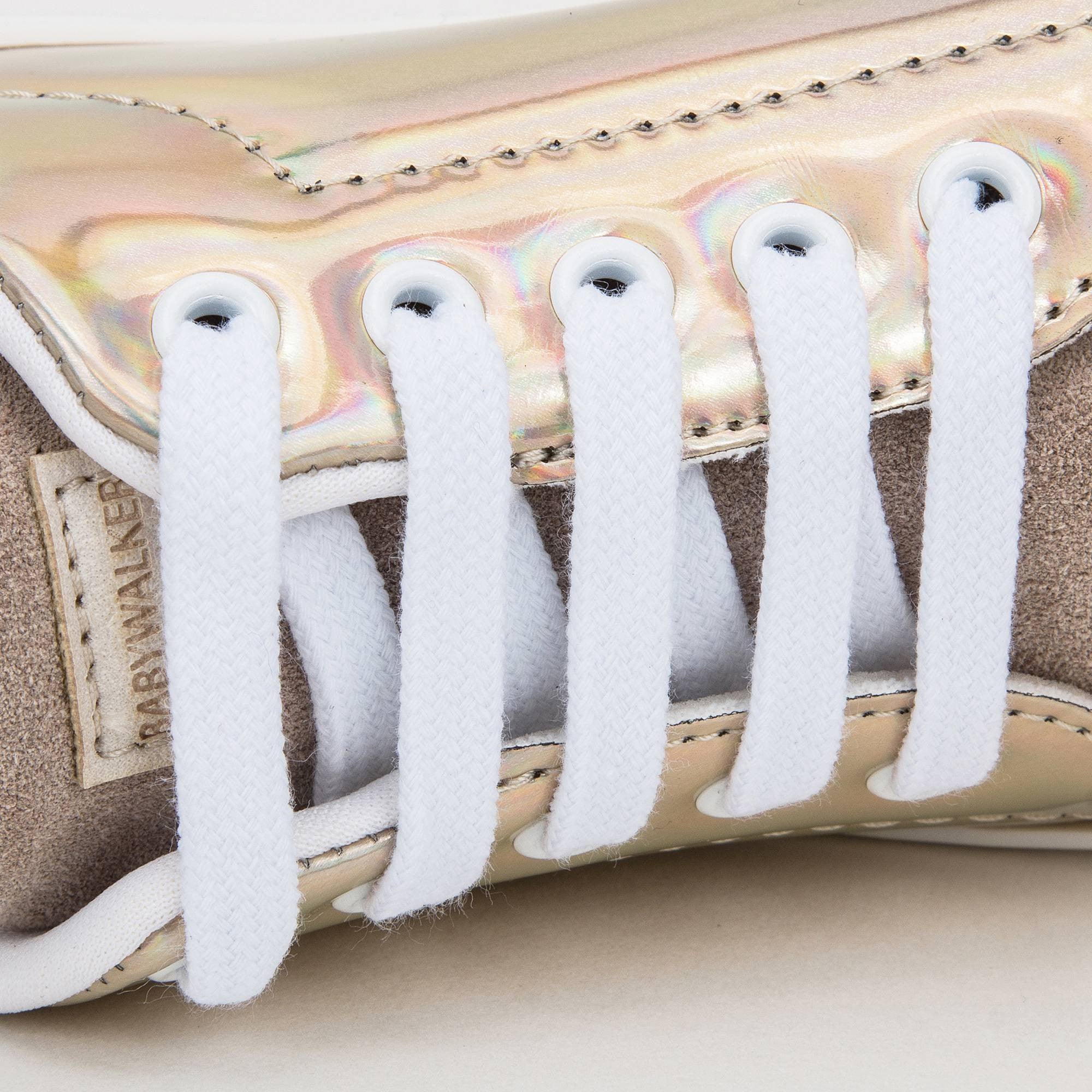 Girls Golden Mirror Leather Trainer