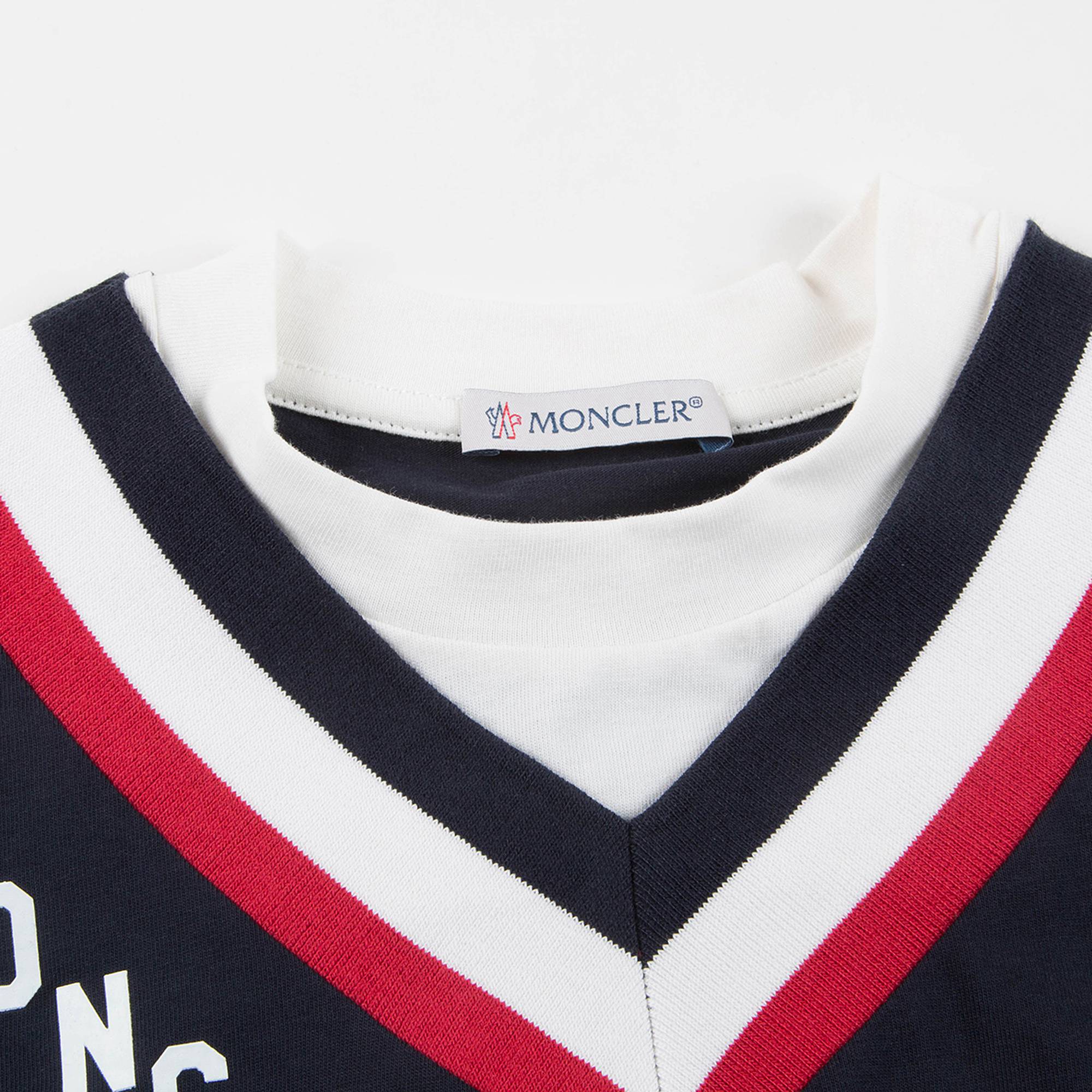 Girls Navy Blue Cotton T-shirt