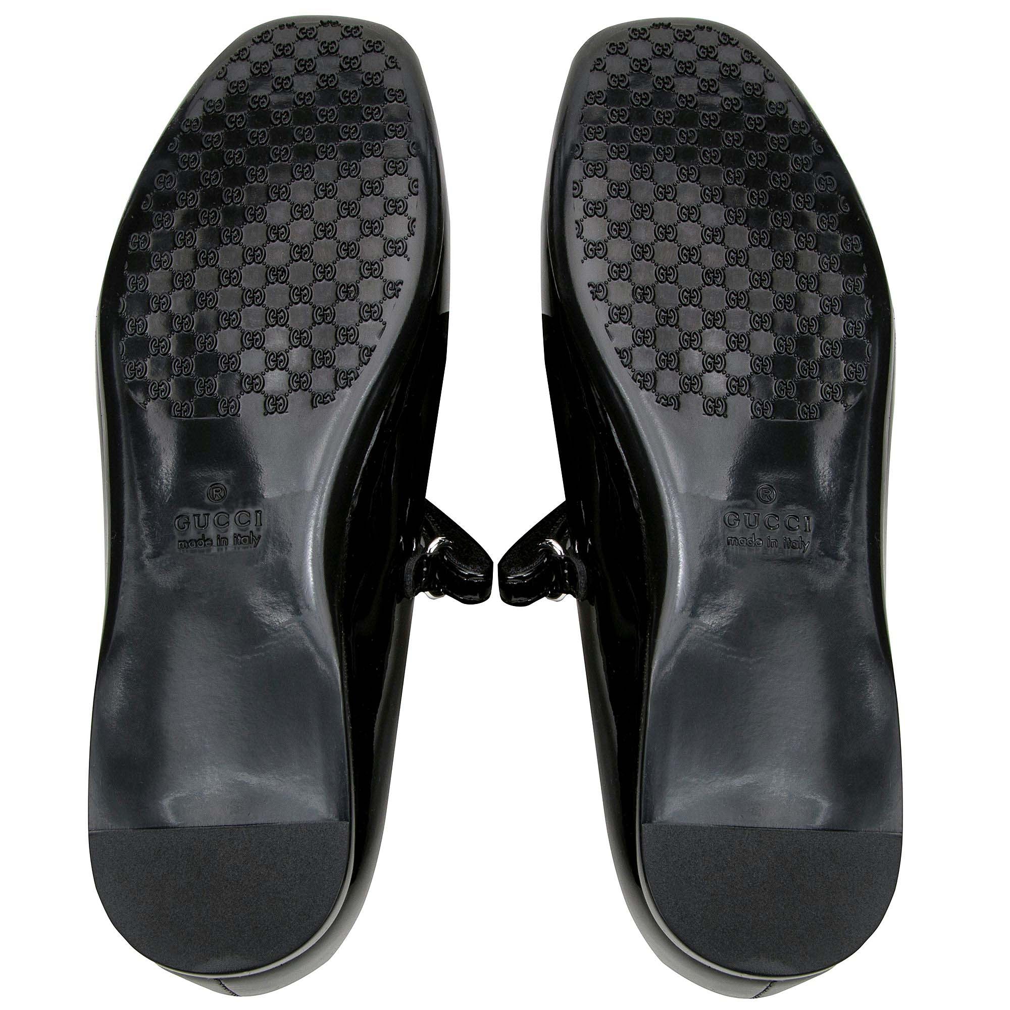 Girls Black Patent Leather Horsebit Shoes