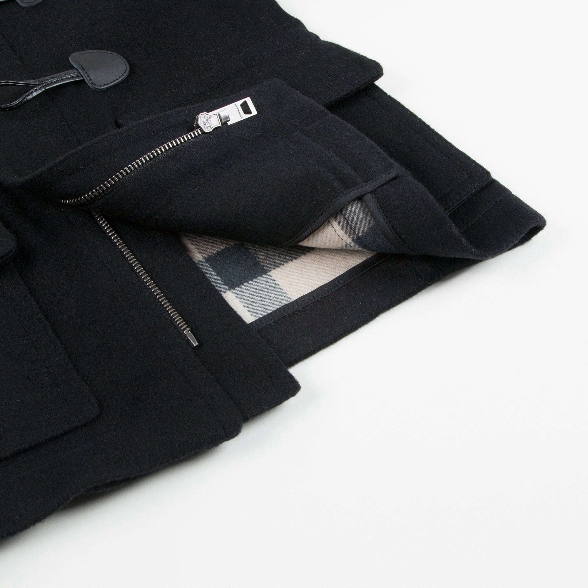 Girls  Black   Wool Duffle Coat