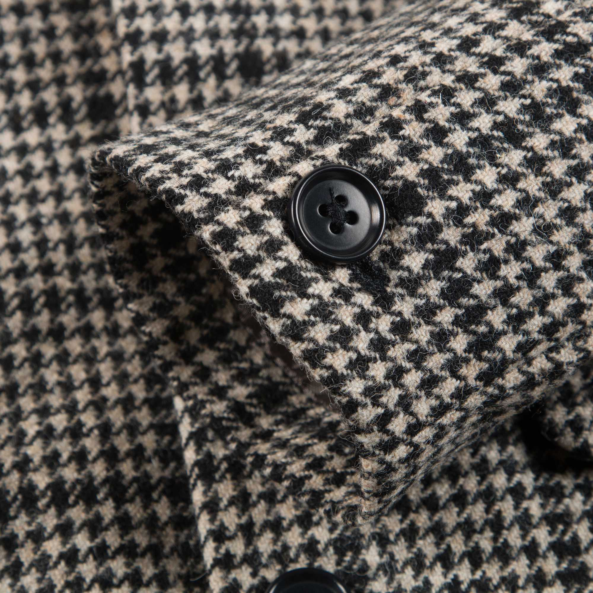 Baby Black Houndstooth  Wool  Coat