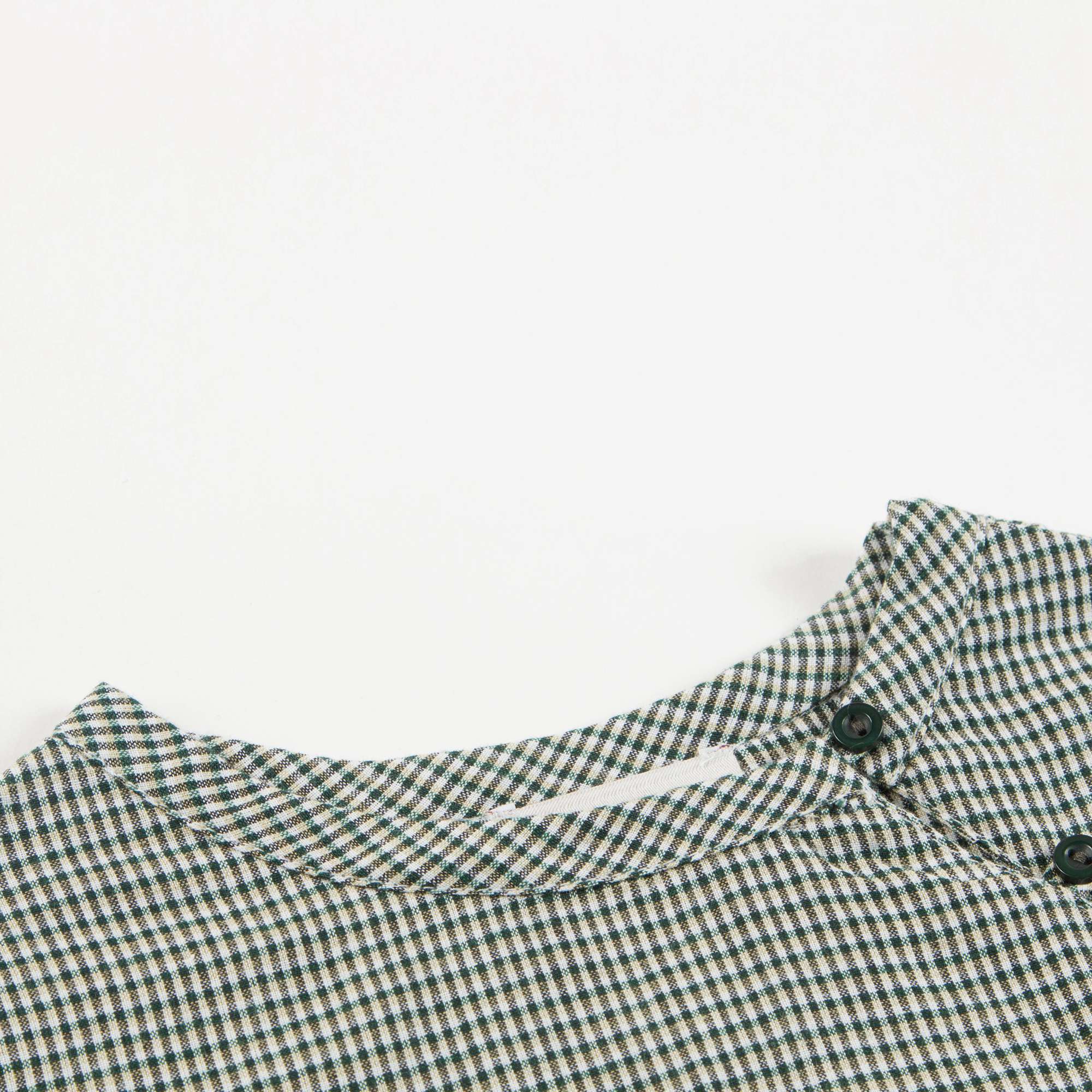 Girls Green  Micro Check Cotton Bluose