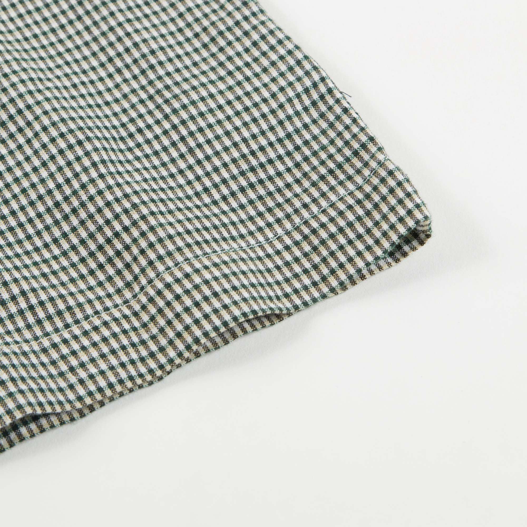 Girls Green  Micro Check Cotton Bluose