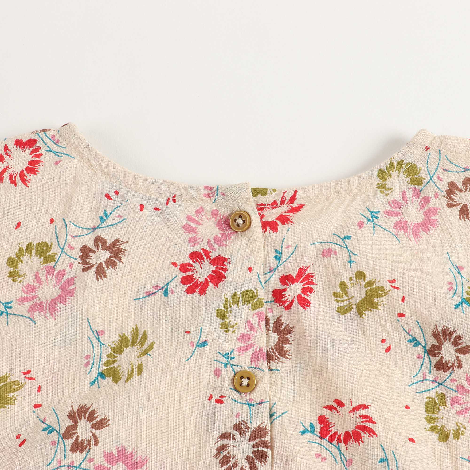 Girls Flowers Print Cotton Top