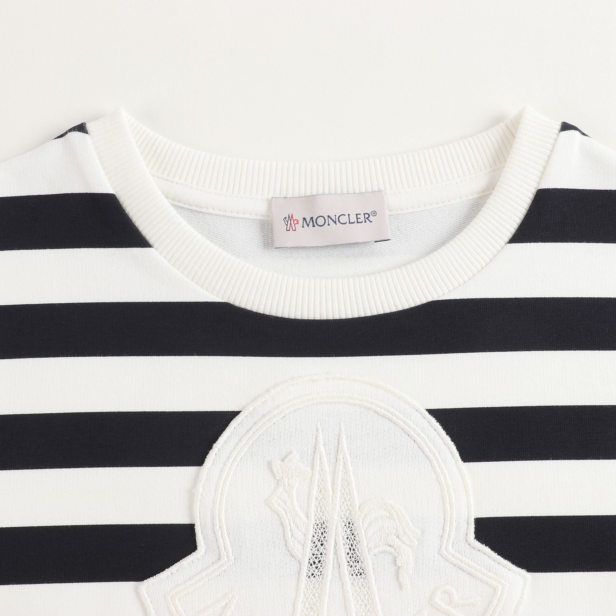 Girls White & Black Stripes T-shirt