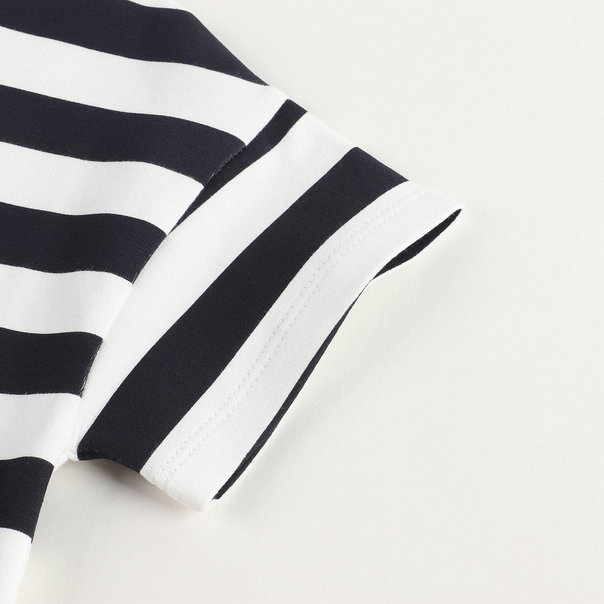 Girls White & Black Stripes T-shirt