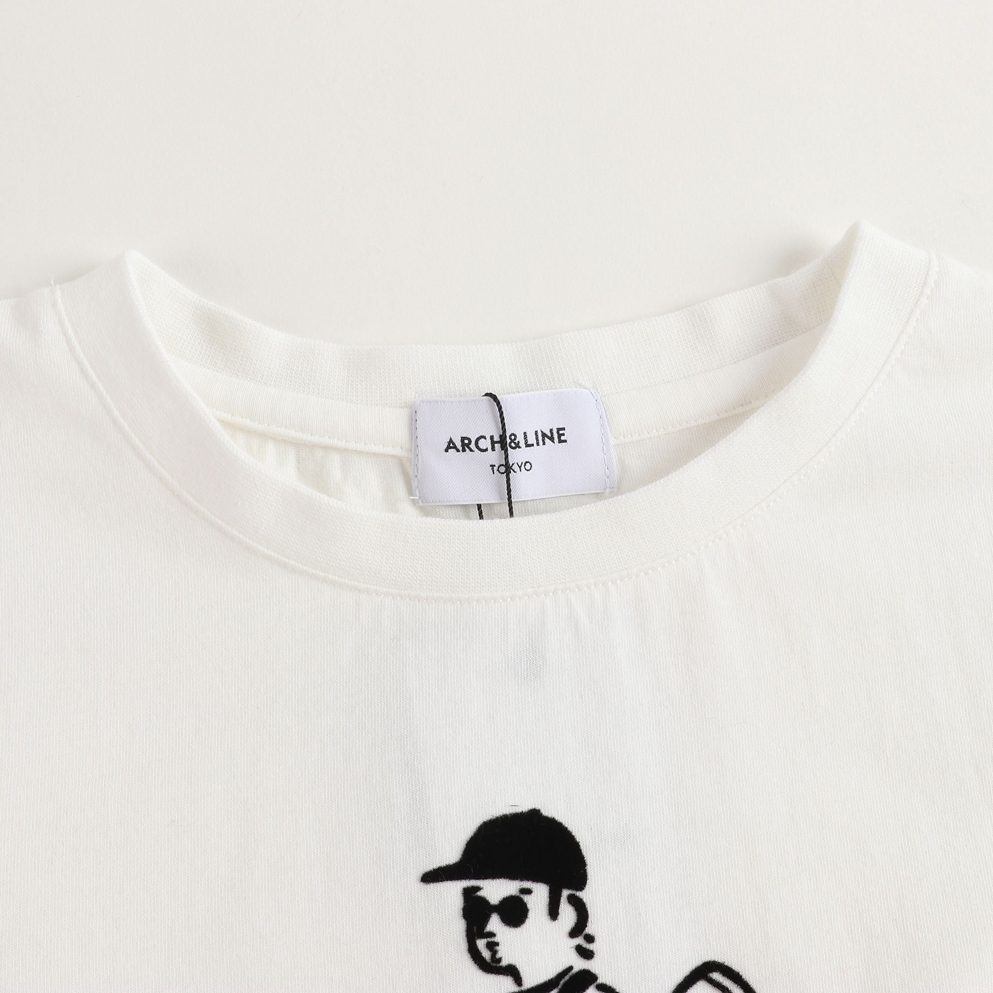 Girls White Printed Cotton T-shirt