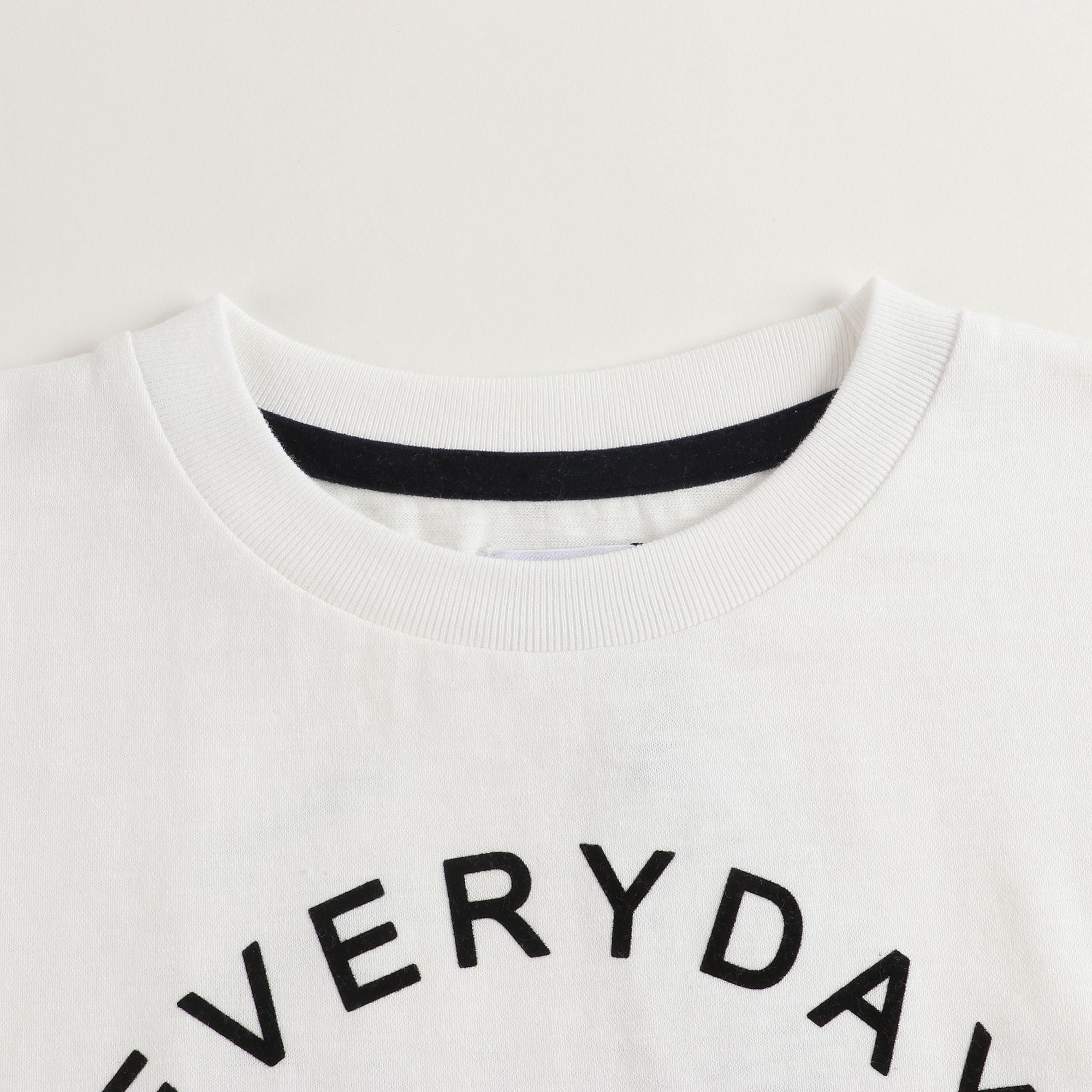 Girls White Cotton T-shirt