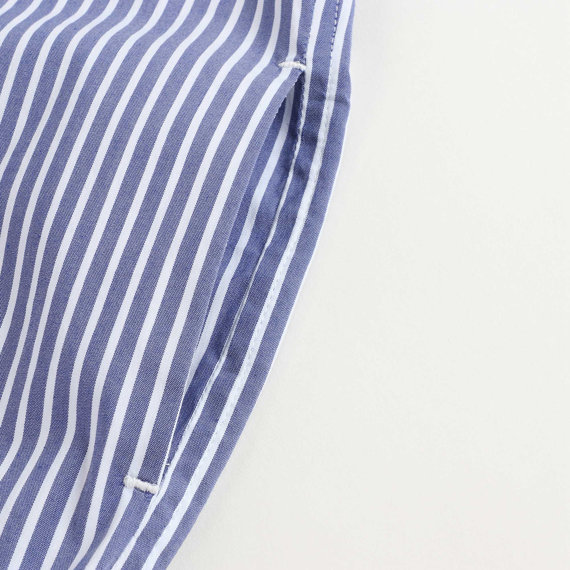 Girls Blue Striped Cotton Shirt