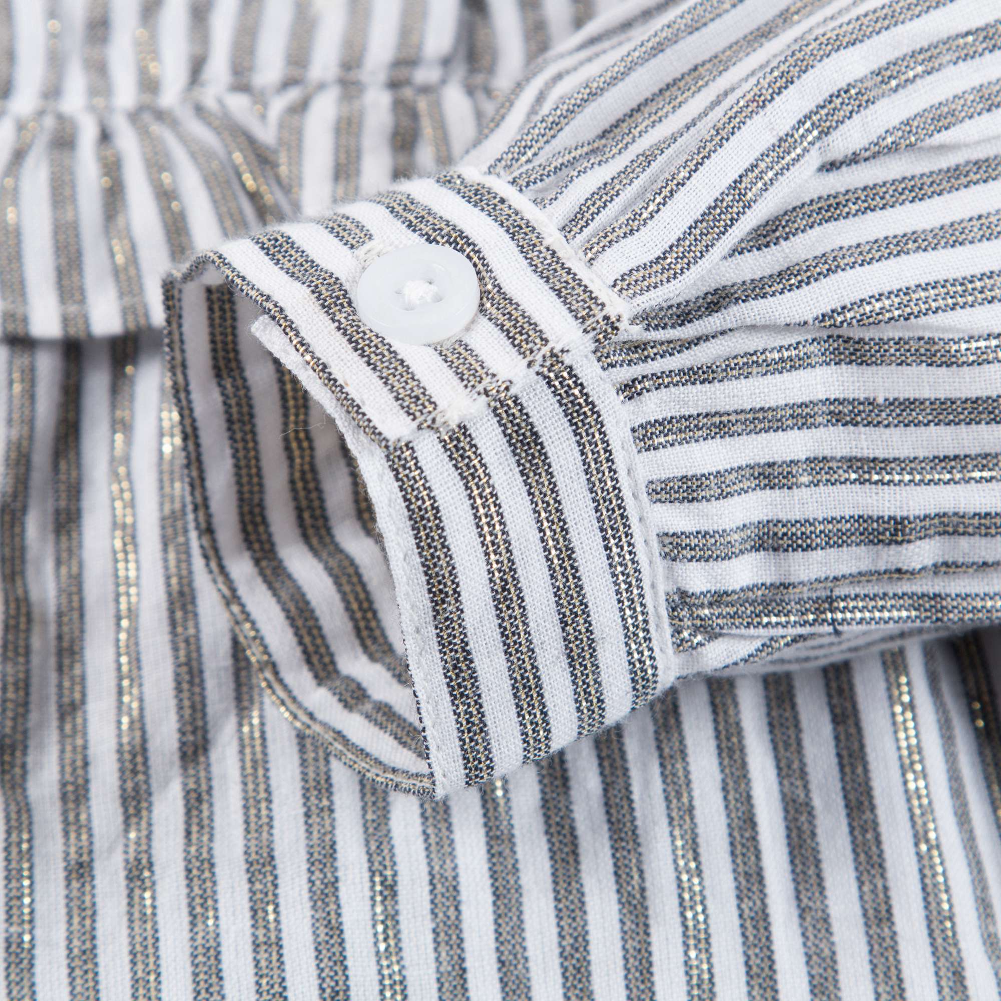 Girls Grey Stripes Cotton Shirt