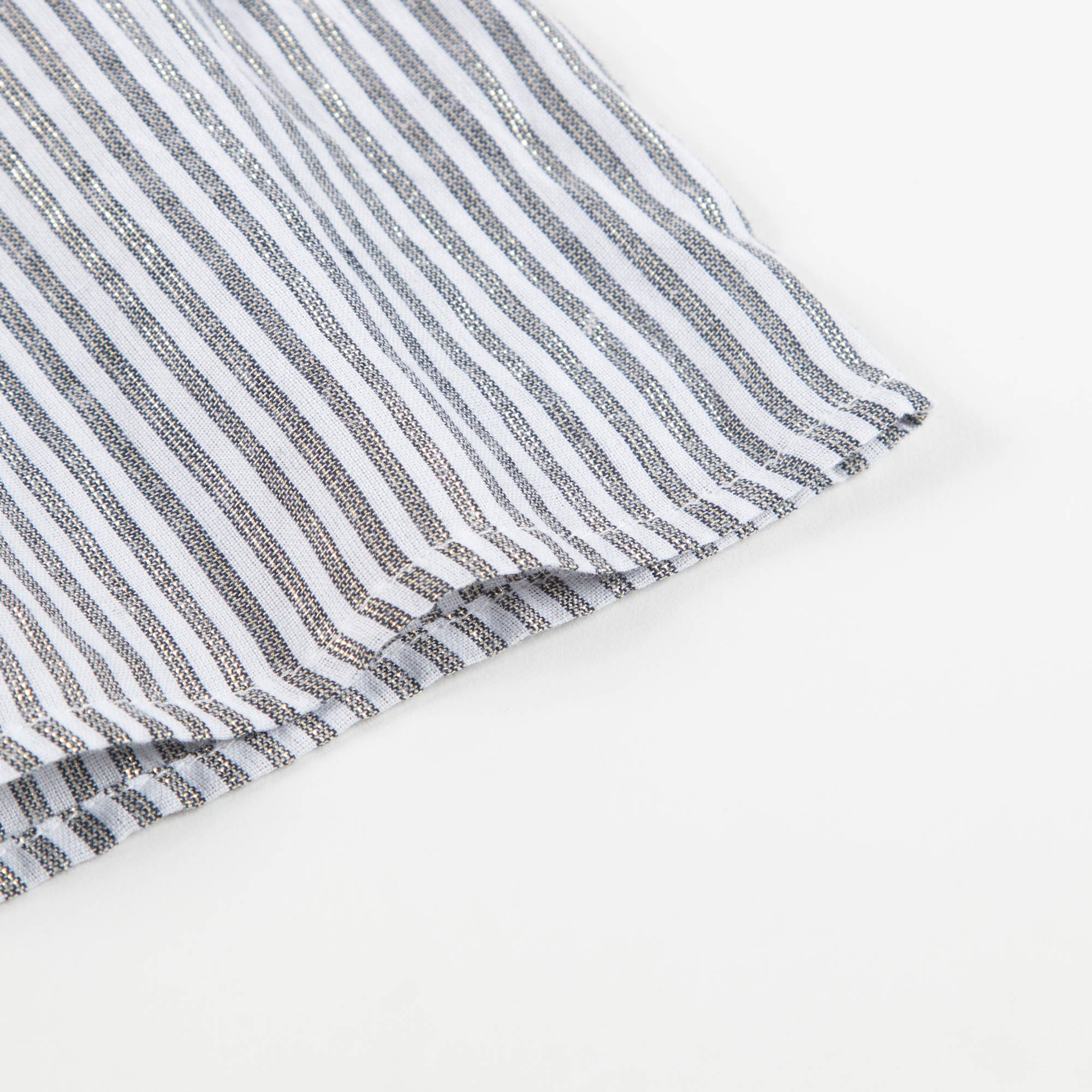 Girls Grey Stripes Cotton Shirt