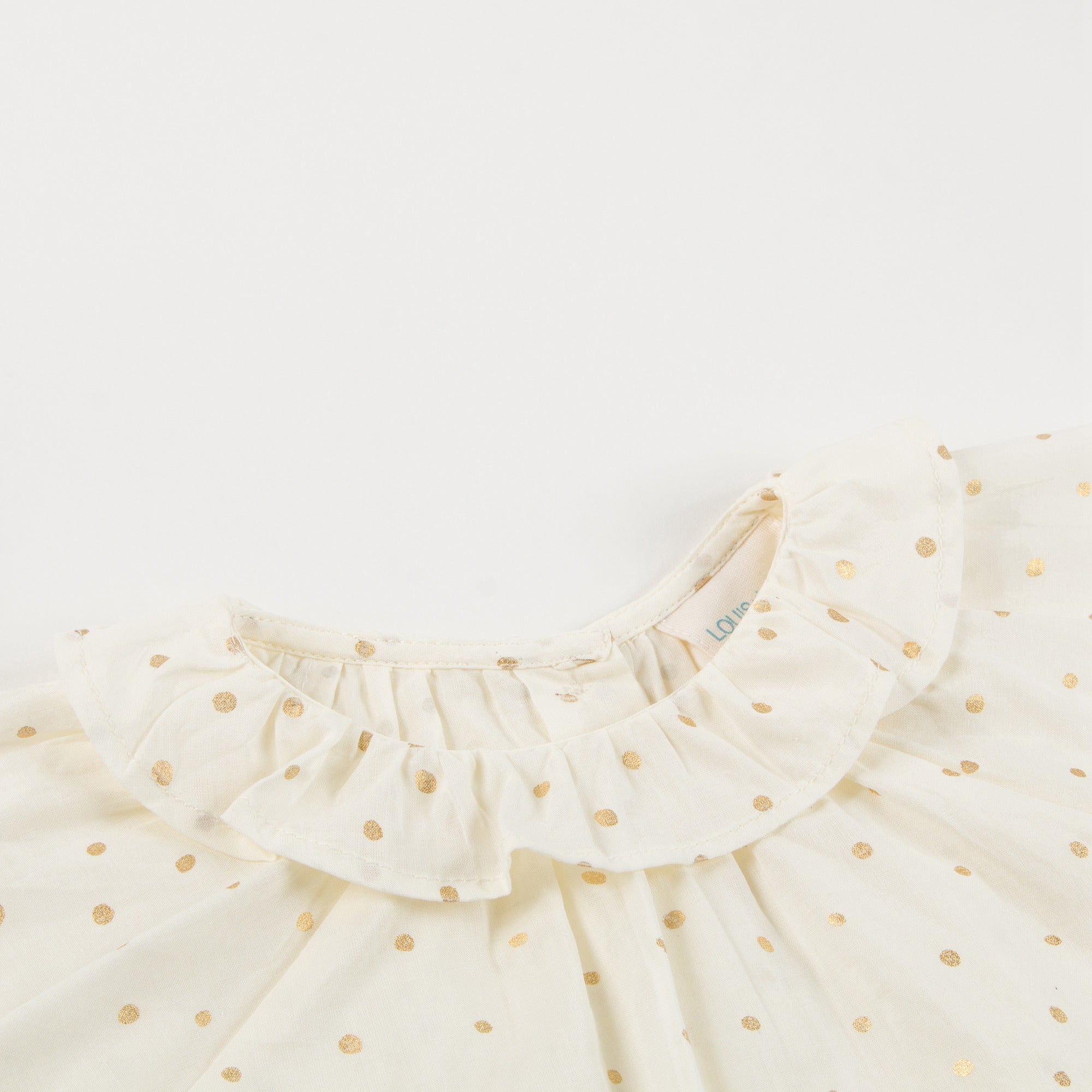 Baby Girls Cream Cotton gold dots Cotton Blouse