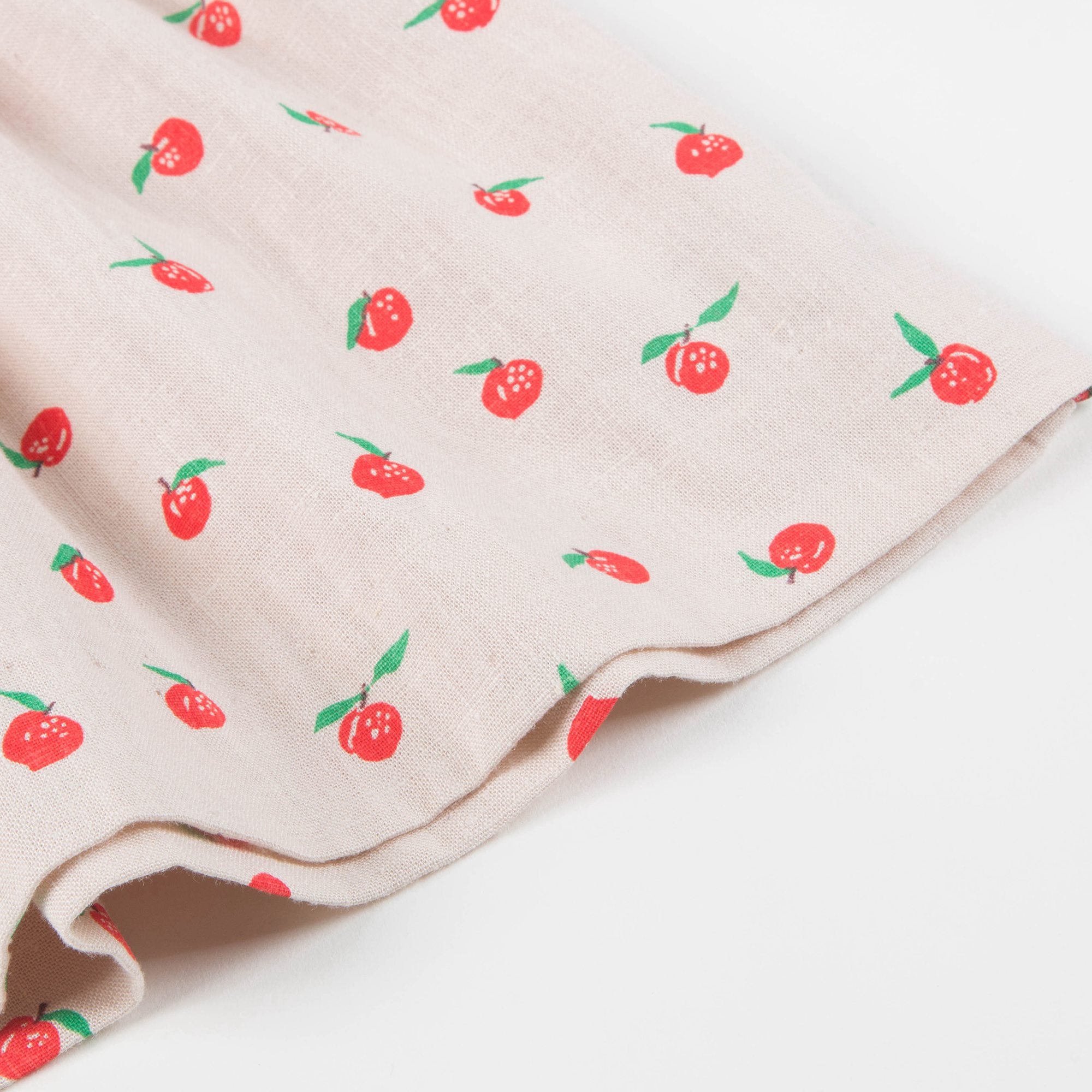 Girls Beige & Peaches Linen Dress