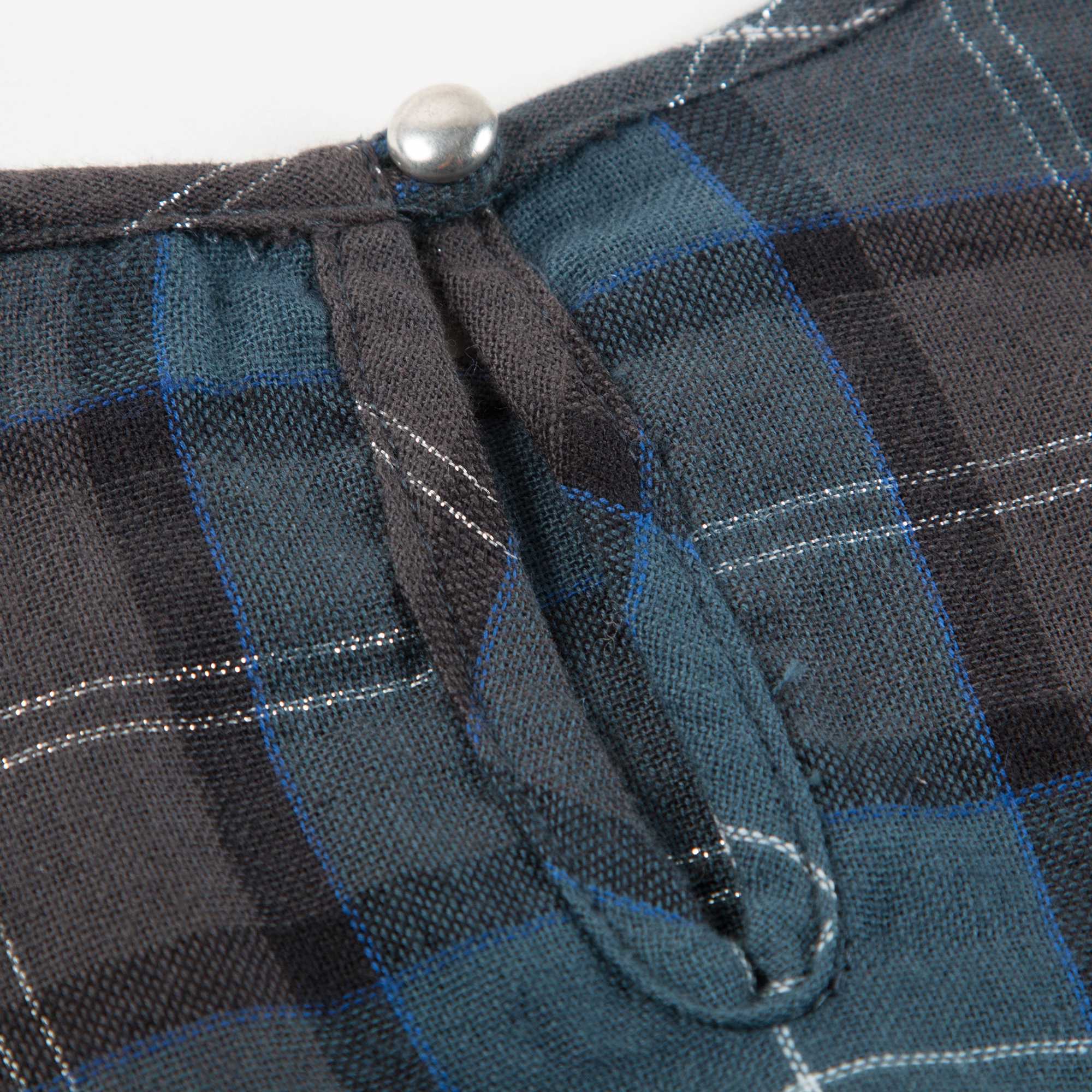 Girls Tartan silver Blue Cotton Dress